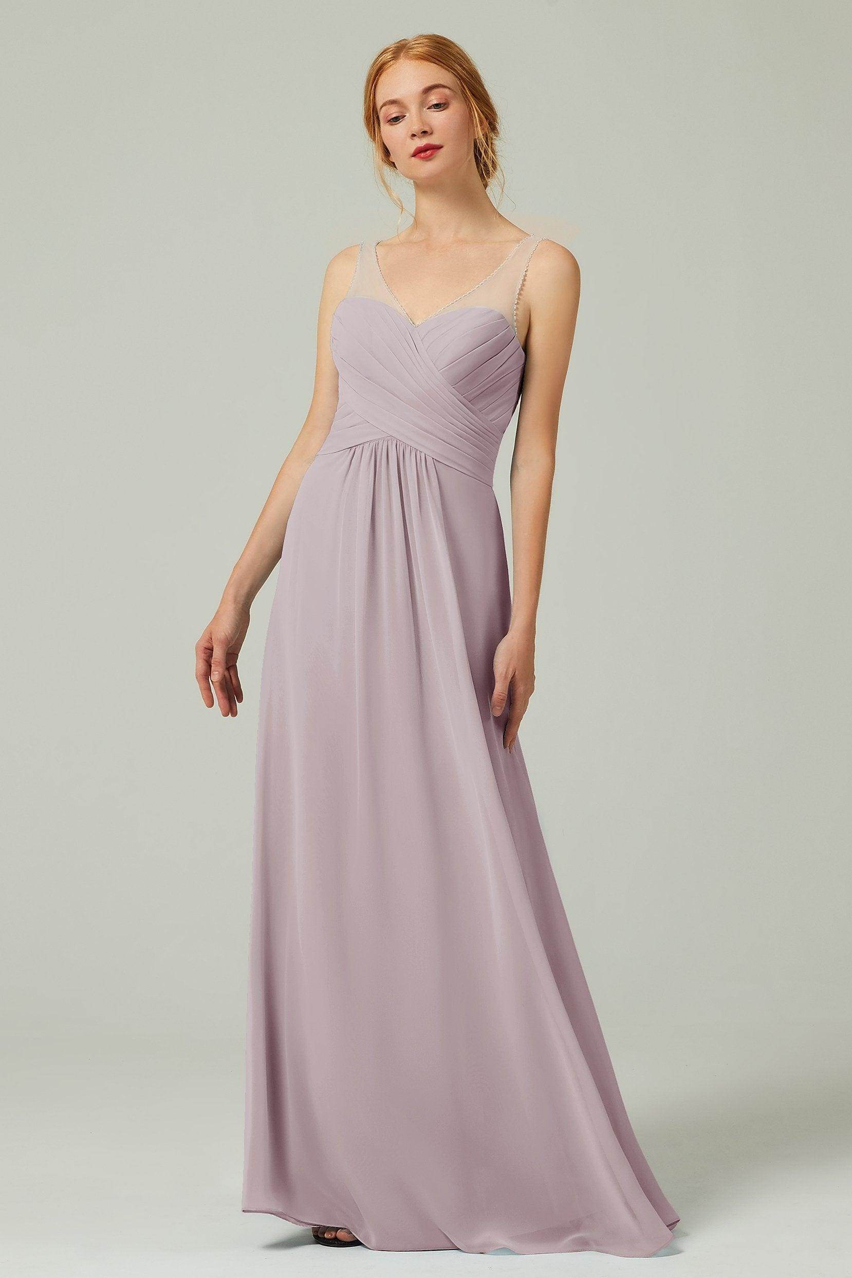 A-Line Floor Length Chiffon Bridesmaid Dress CB0331