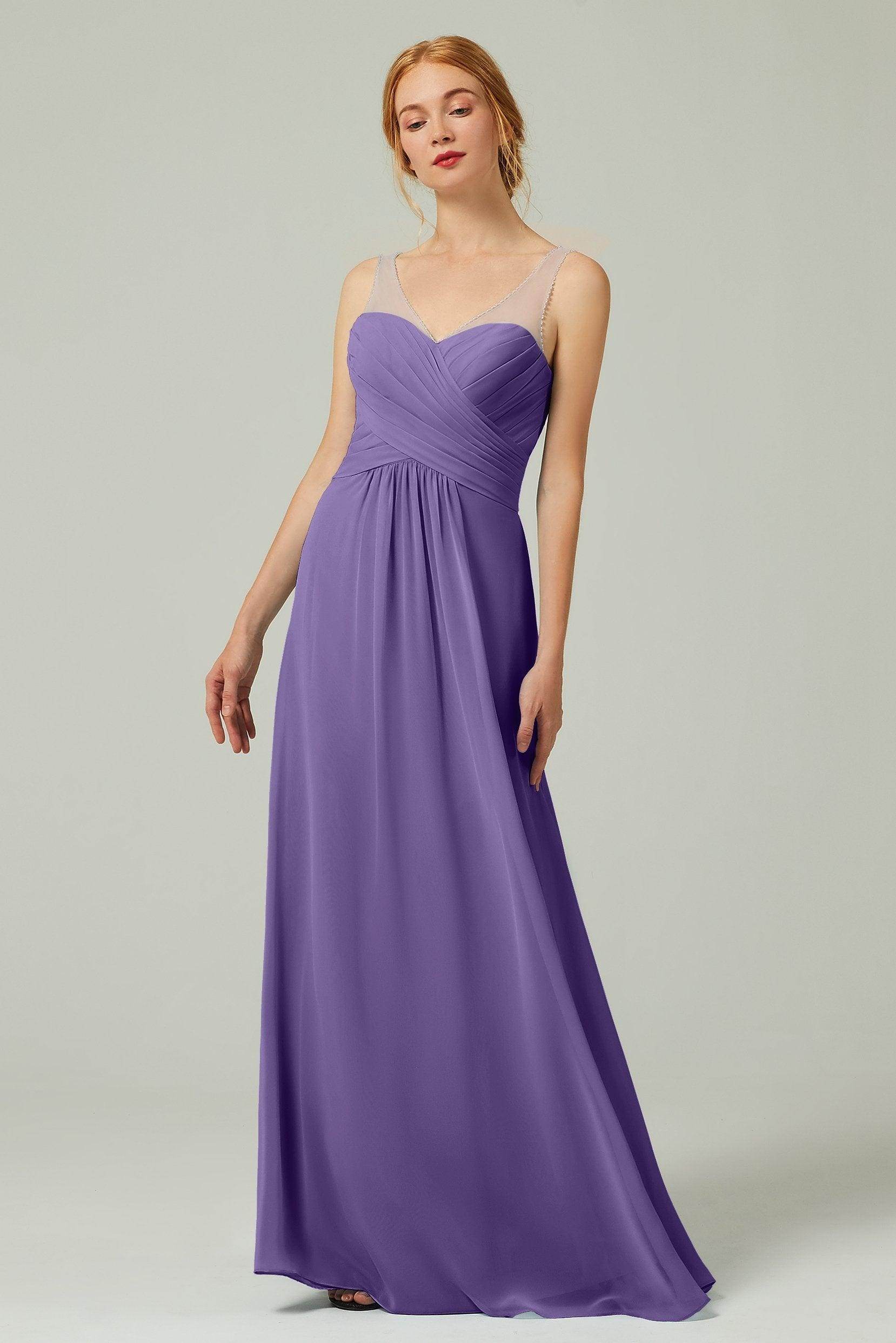 A-Line Floor Length Chiffon Bridesmaid Dress CB0331
