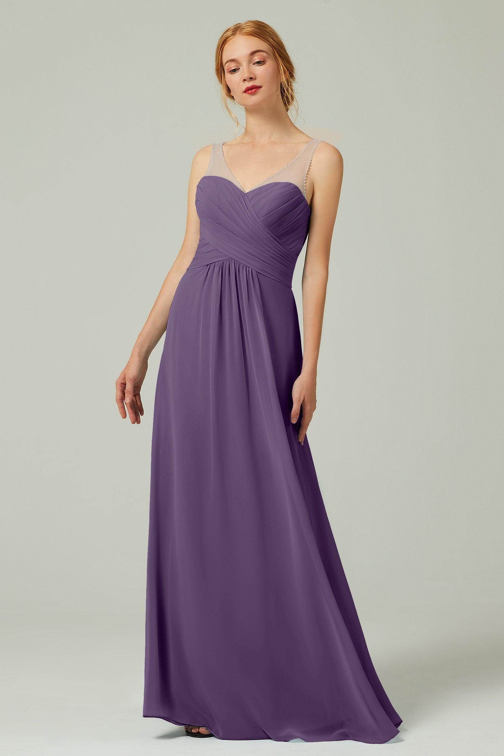 A-Line Floor Length Chiffon Bridesmaid Dress CB0331