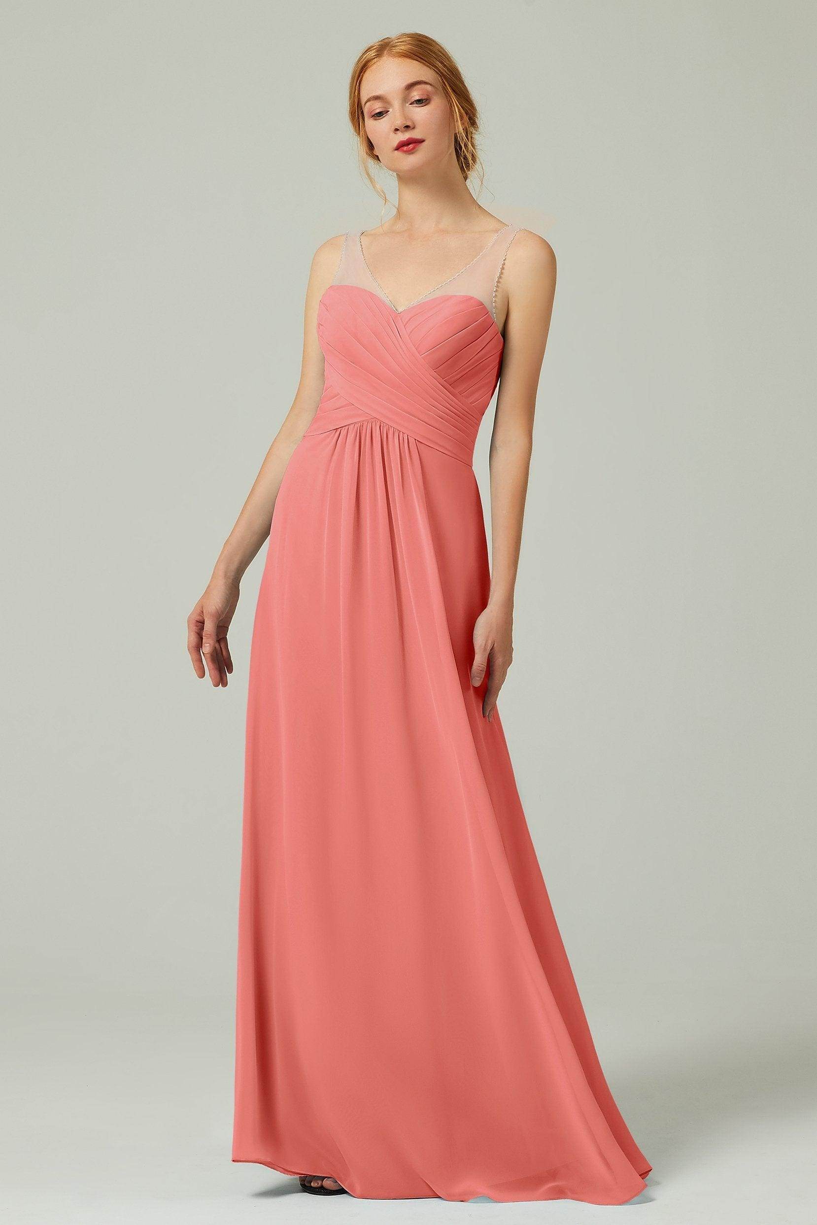 A-Line Floor Length Chiffon Bridesmaid Dress CB0331