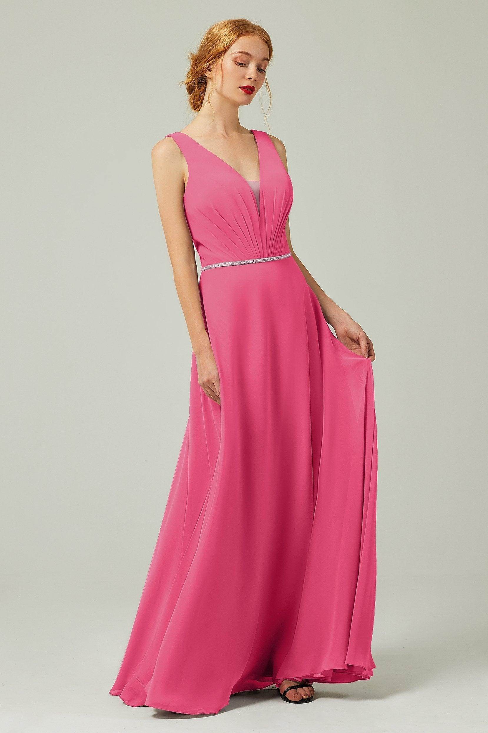 A-Line Floor Length Chiffon Bridesmaid Dress CB0332