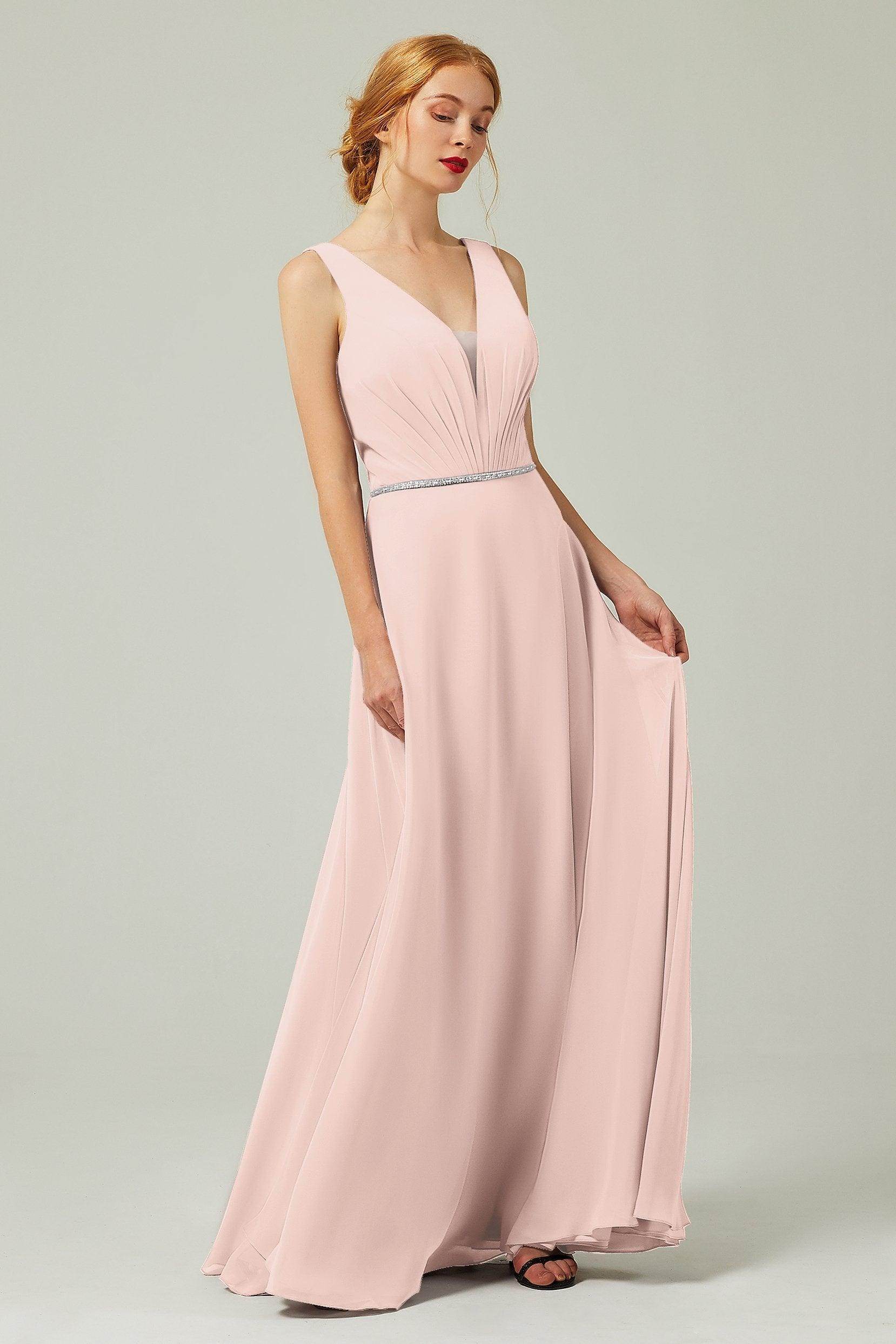 A-Line Floor Length Chiffon Bridesmaid Dress CB0332