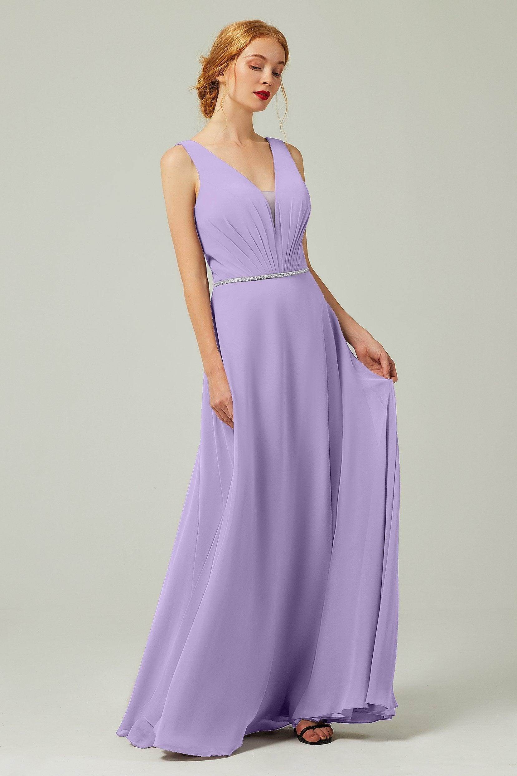 A-Line Floor Length Chiffon Bridesmaid Dress CB0332