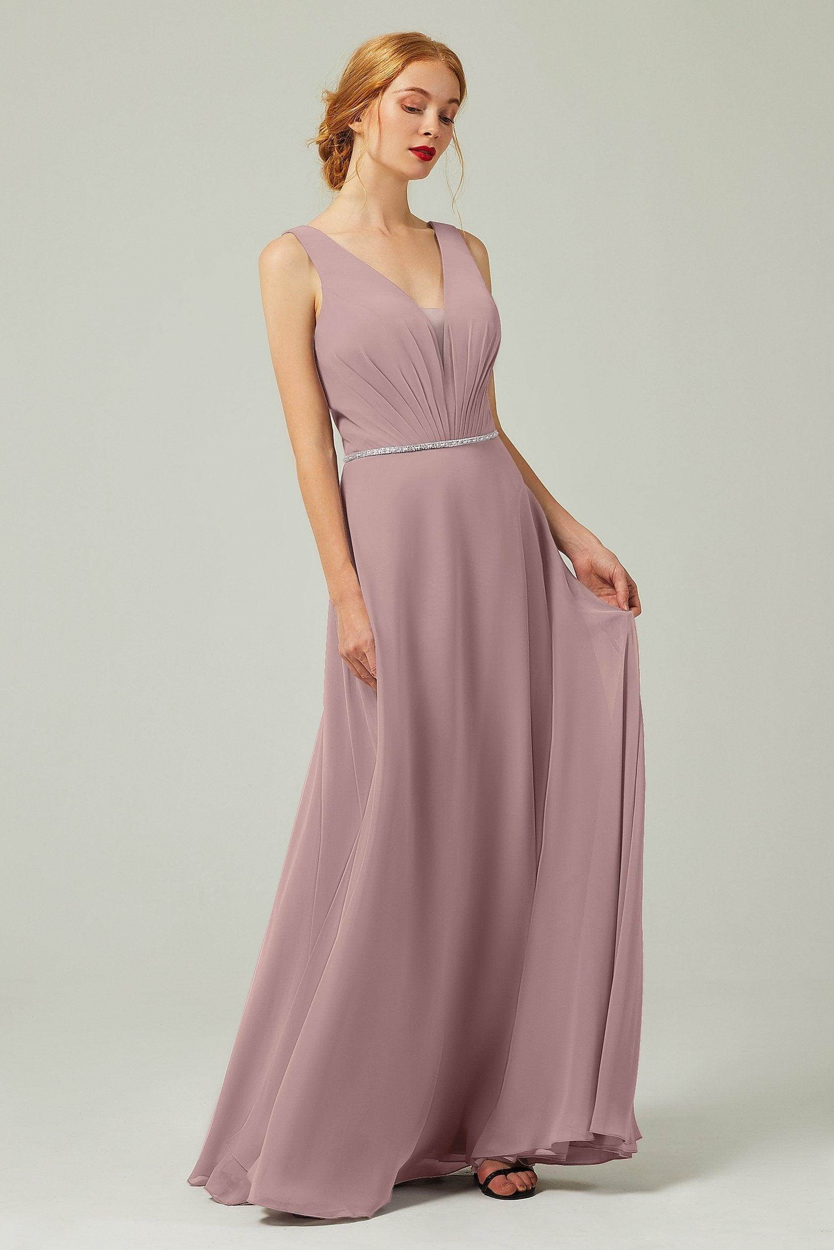 A-Line Floor Length Chiffon Bridesmaid Dress CB0332