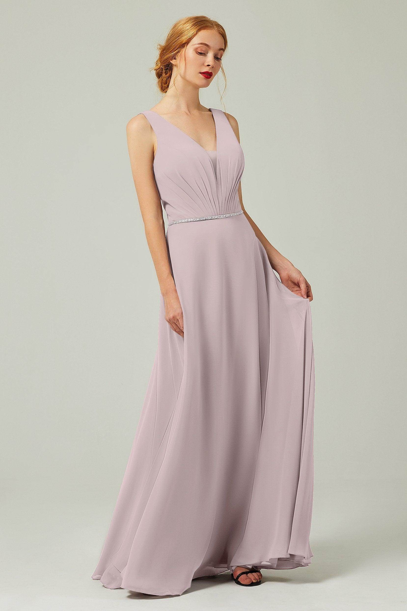 A-Line Floor Length Chiffon Bridesmaid Dress CB0332