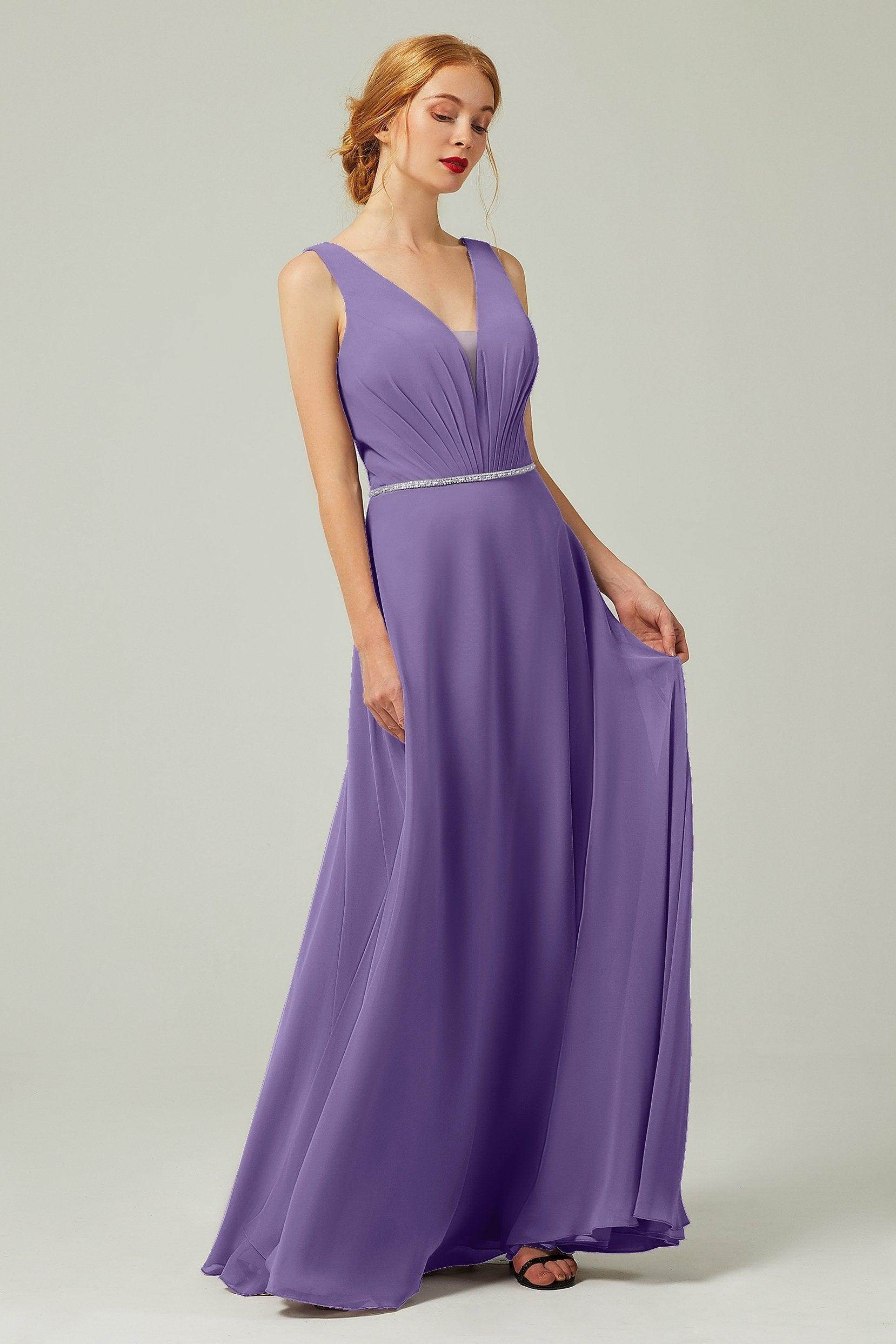 A-Line Floor Length Chiffon Bridesmaid Dress CB0332