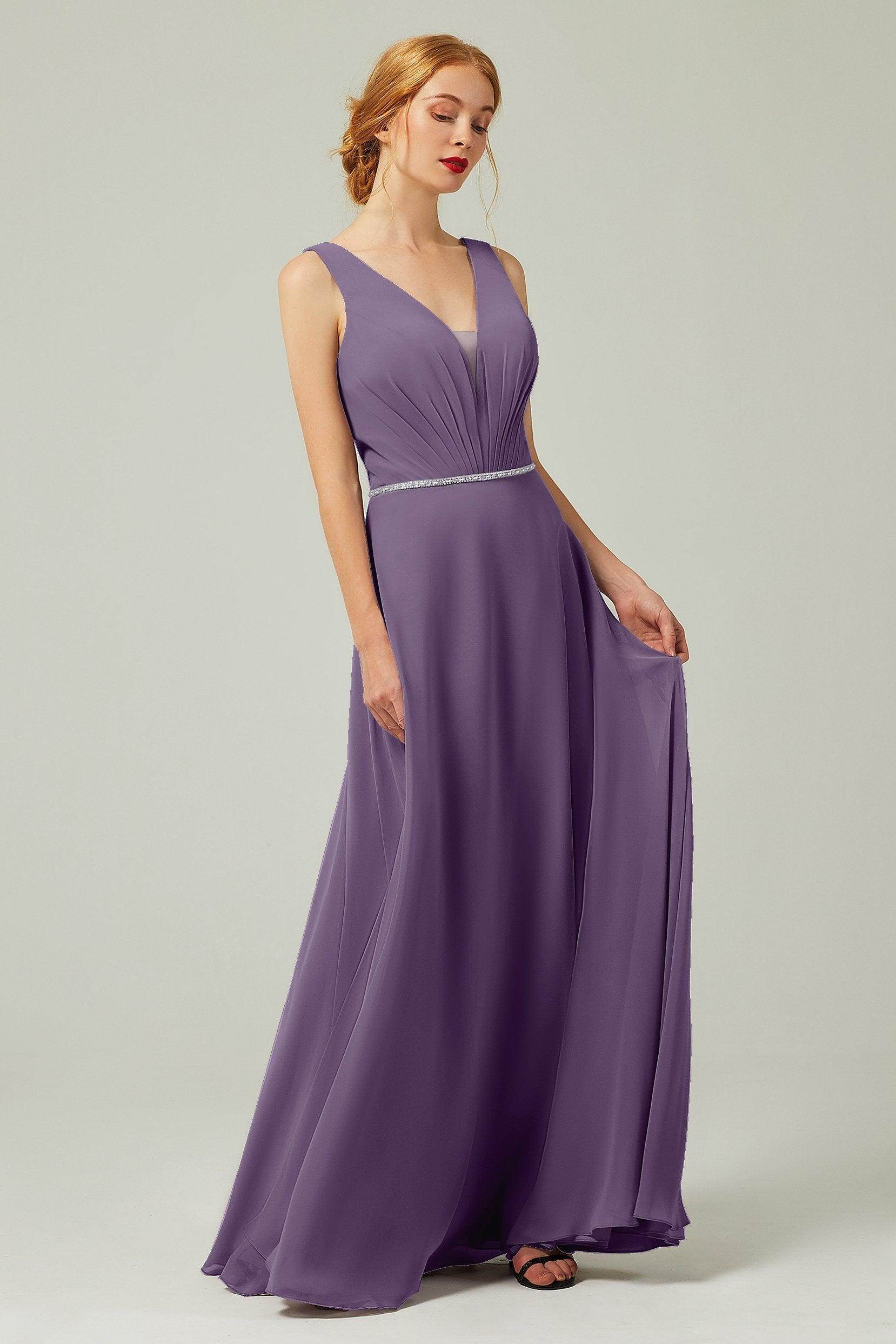 A-Line Floor Length Chiffon Bridesmaid Dress CB0332