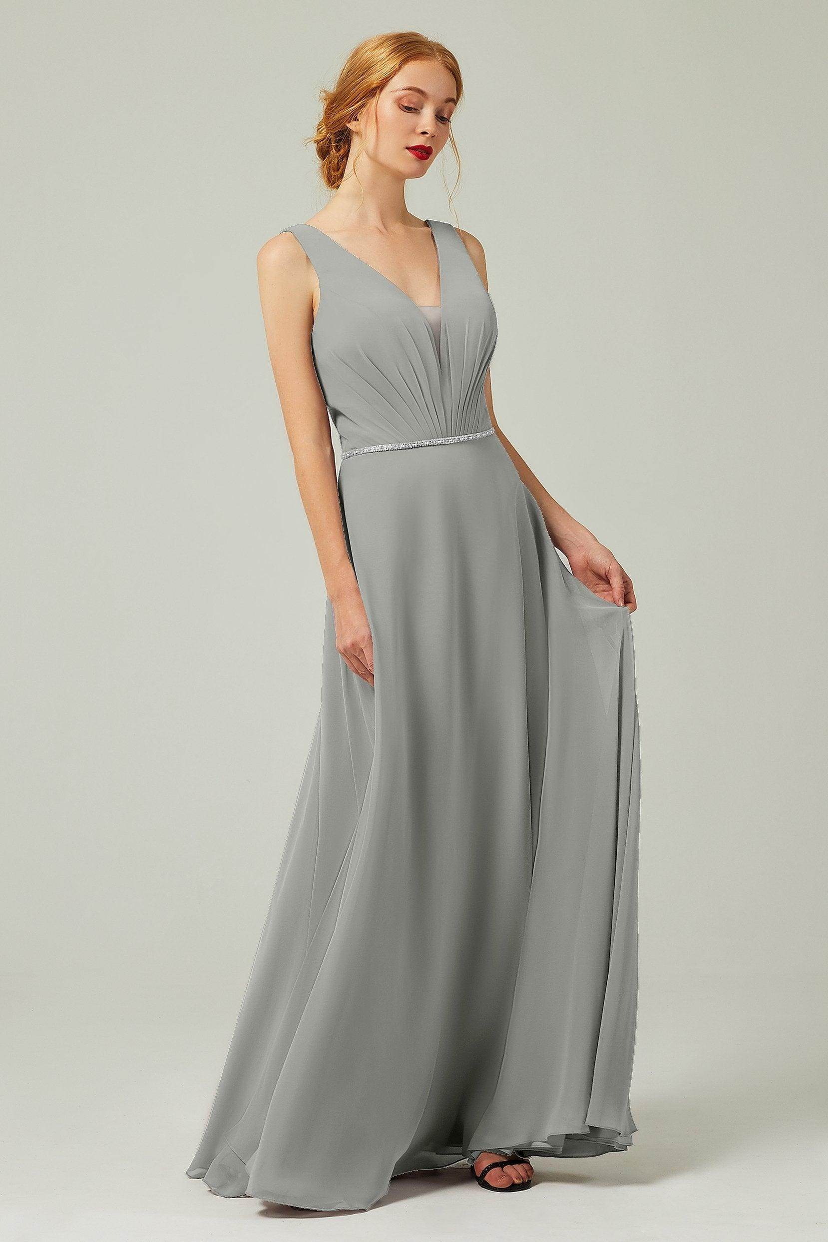 A-Line Floor Length Chiffon Bridesmaid Dress CB0332