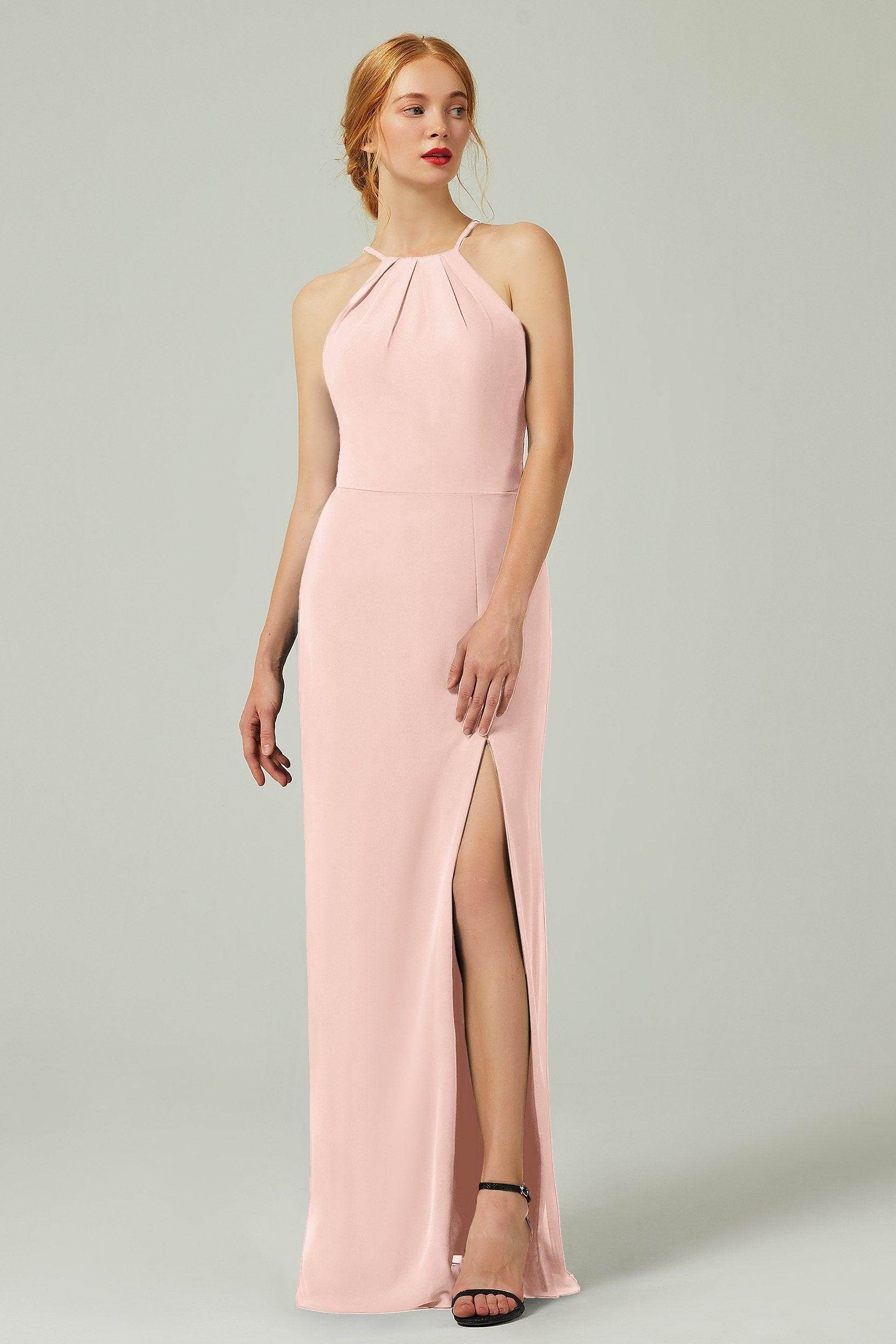 Sheath-Column Floor Length Chiffon Bridesmaid Dress Formal Dresses CB0337