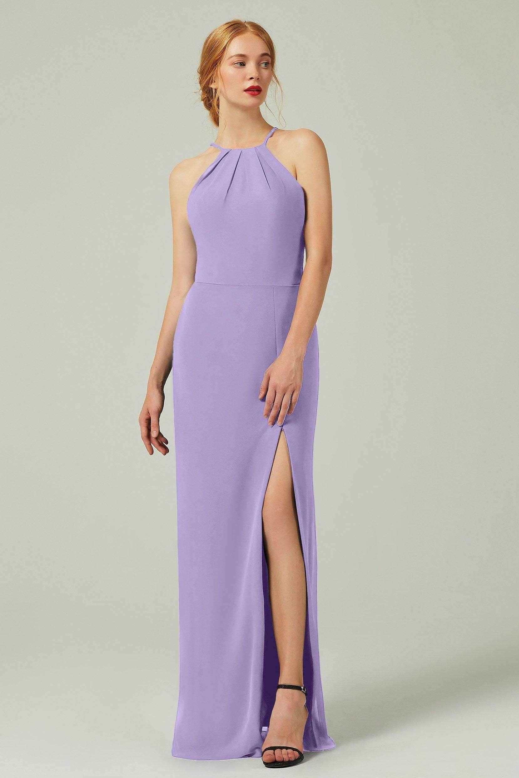 Sheath-Column Floor Length Chiffon Bridesmaid Dress Formal Dresses CB0337