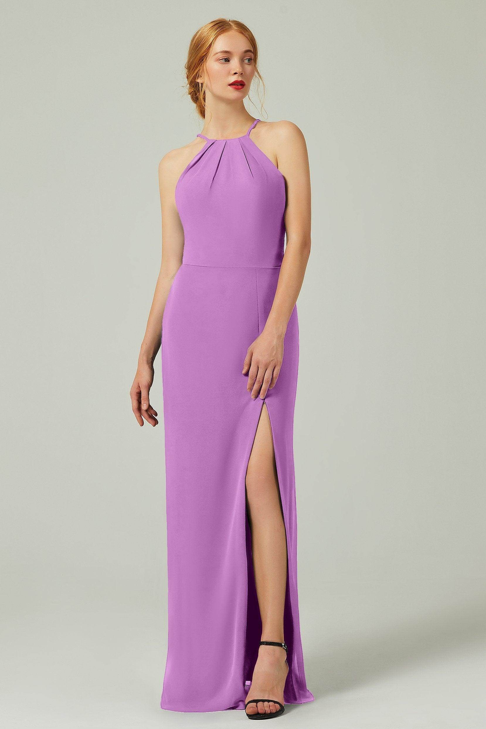 Sheath-Column Floor Length Chiffon Bridesmaid Dress Formal Dresses CB0337