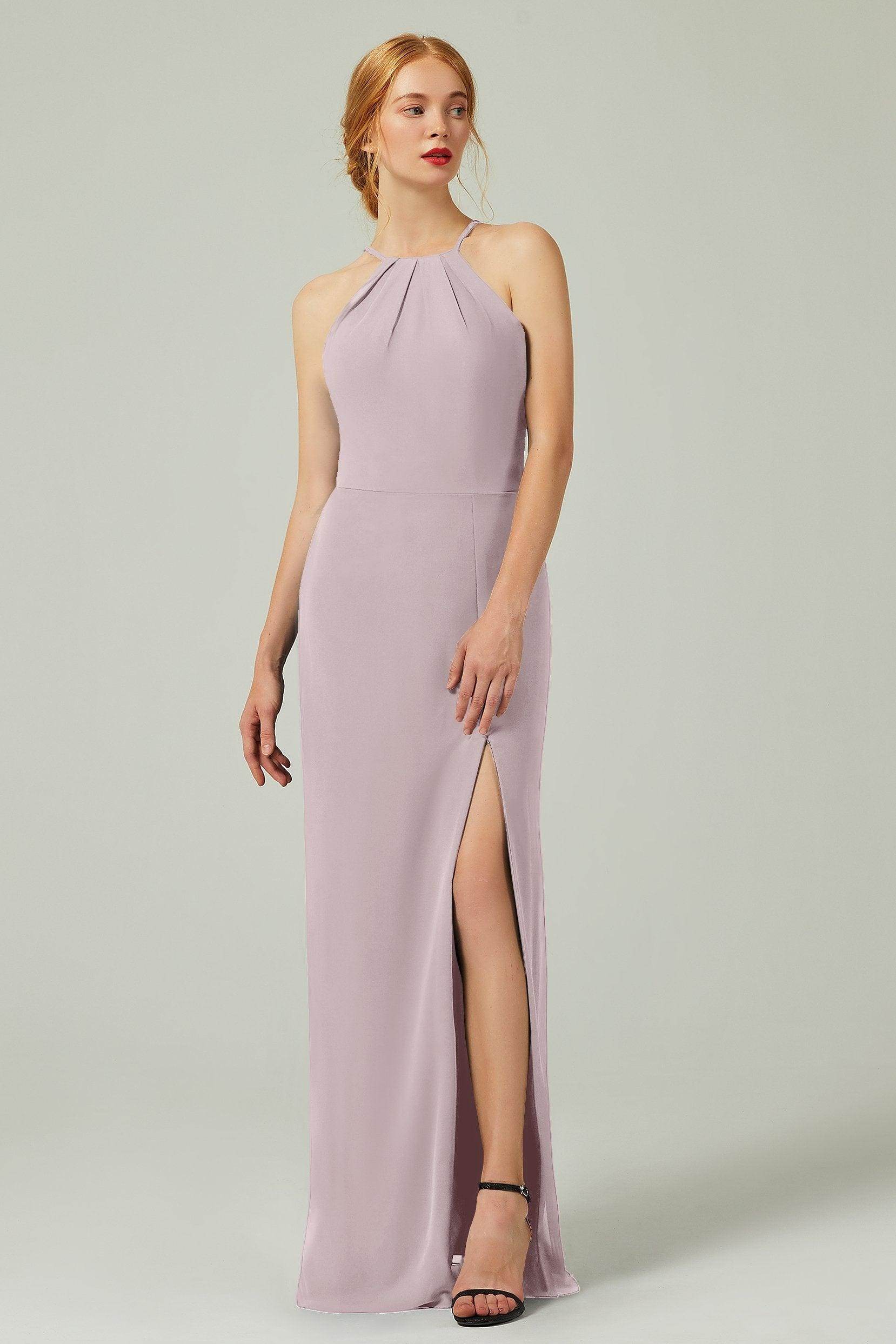 Sheath-Column Floor Length Chiffon Bridesmaid Dress Formal Dresses CB0337