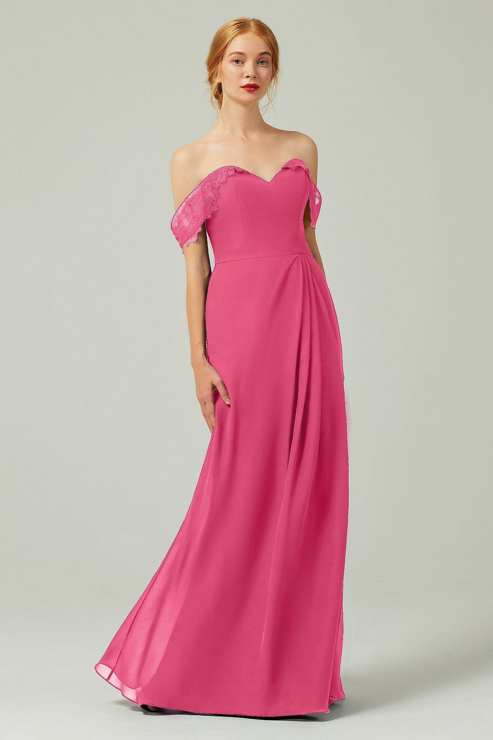Sheath-Column Floor Length Chiffon Bridesmaid Dress Formal Dresses CB0338