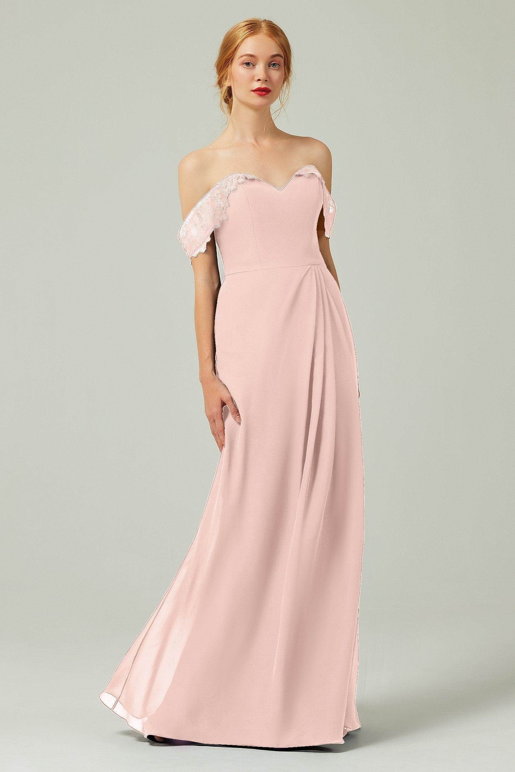 Sheath-Column Floor Length Chiffon Bridesmaid Dress Formal Dresses CB0338