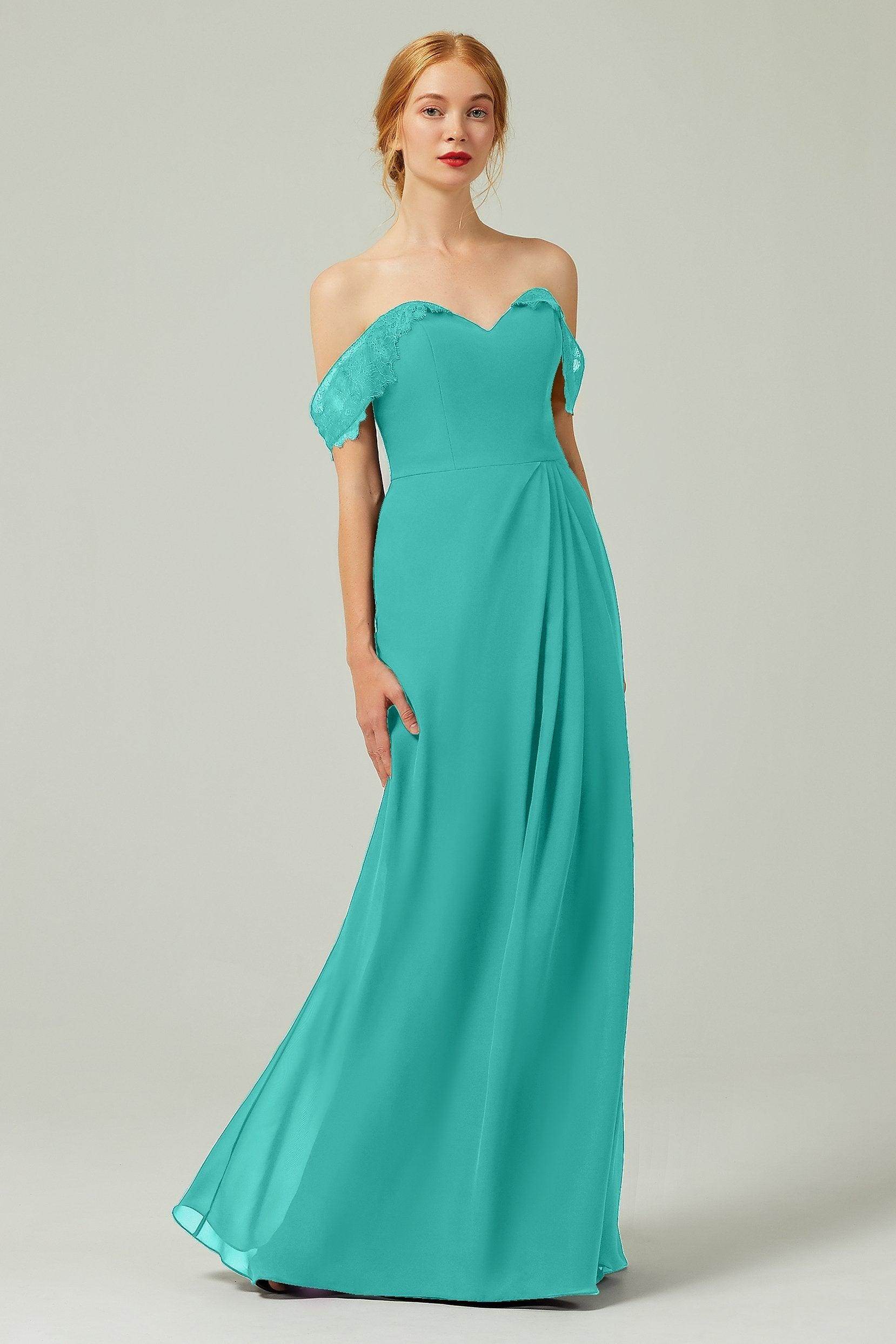 Sheath-Column Floor Length Chiffon Bridesmaid Dress Formal Dresses CB0338