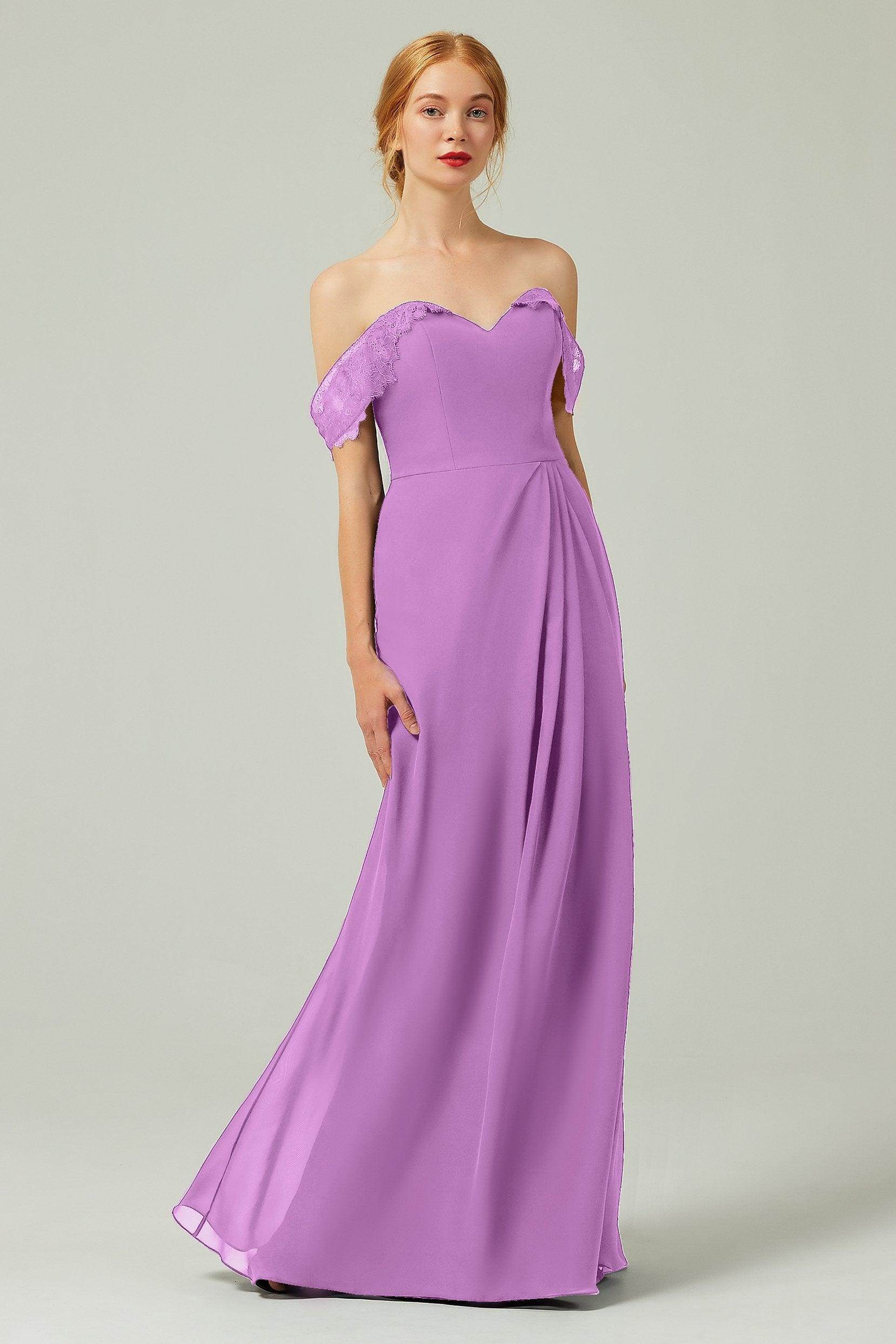 Sheath-Column Floor Length Chiffon Bridesmaid Dress Formal Dresses CB0338