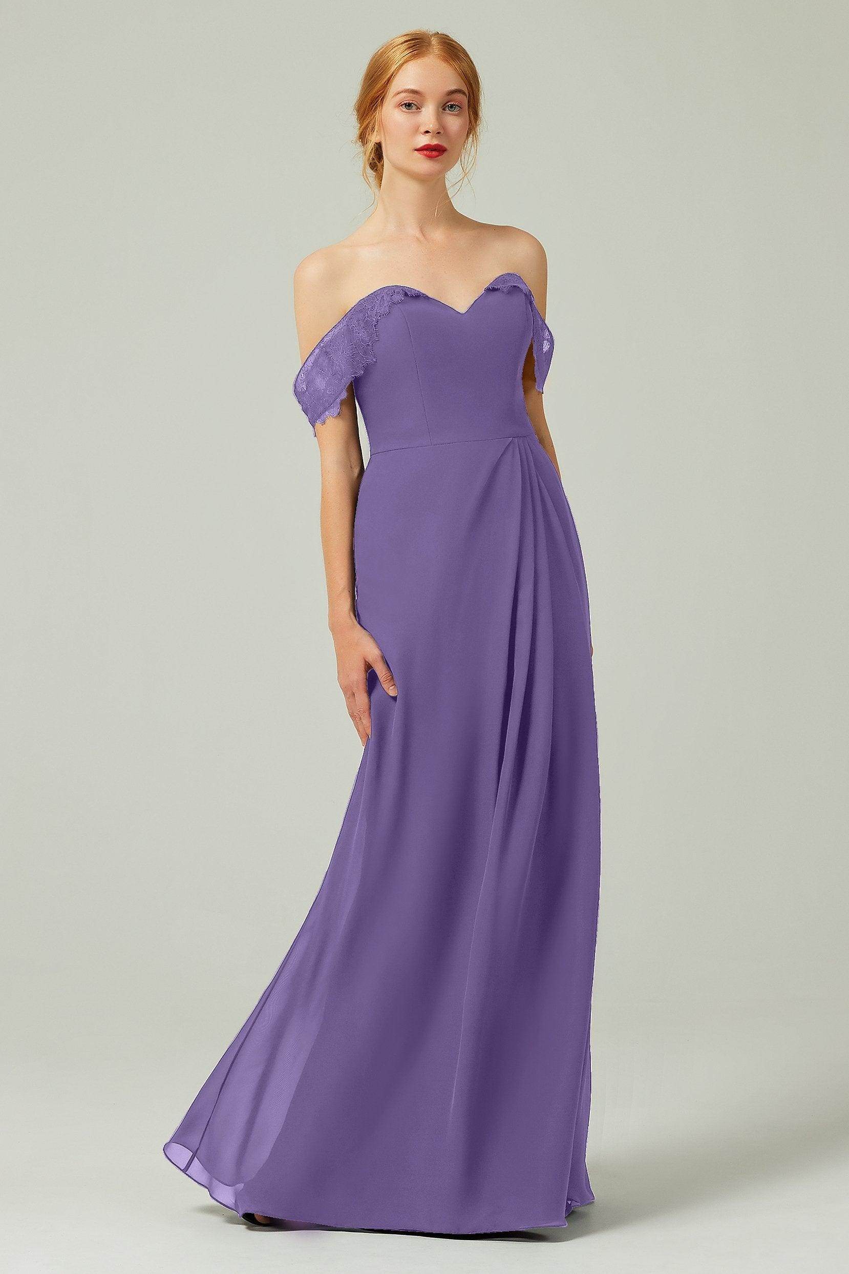 Sheath-Column Floor Length Chiffon Bridesmaid Dress Formal Dresses CB0338