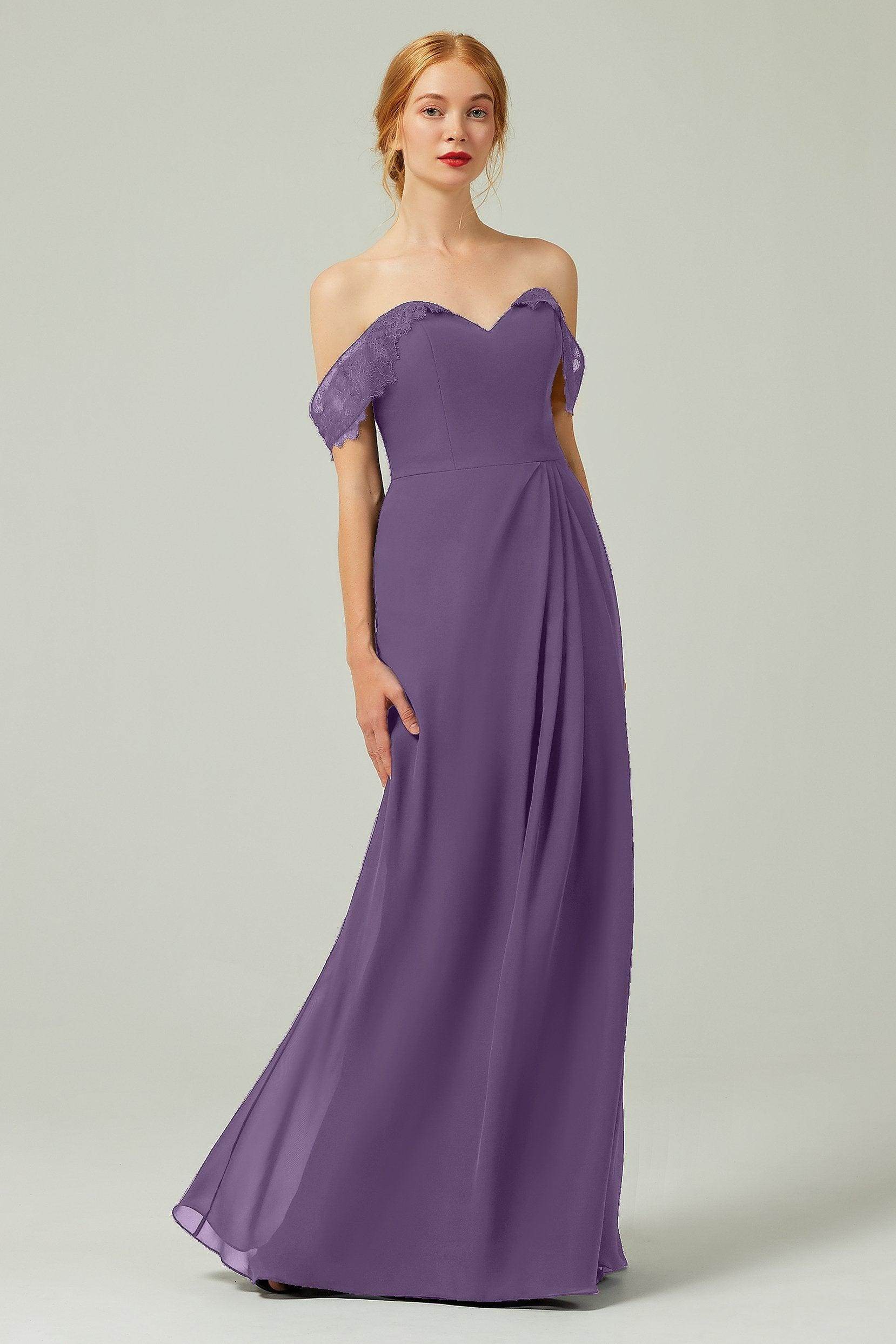 Sheath-Column Floor Length Chiffon Bridesmaid Dress Formal Dresses CB0338