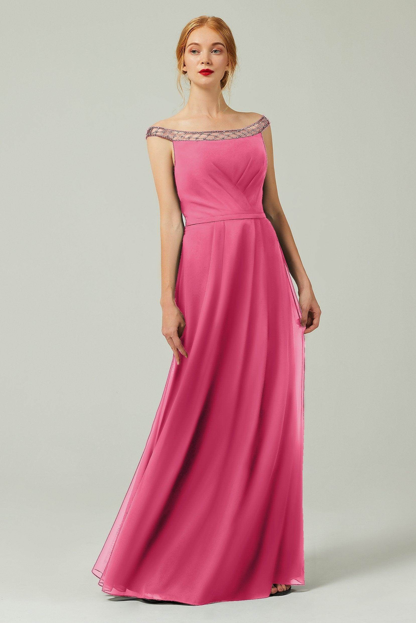 A-Line Floor Length Chiffon Bridesmaid Dress Formal Dresses CB0339