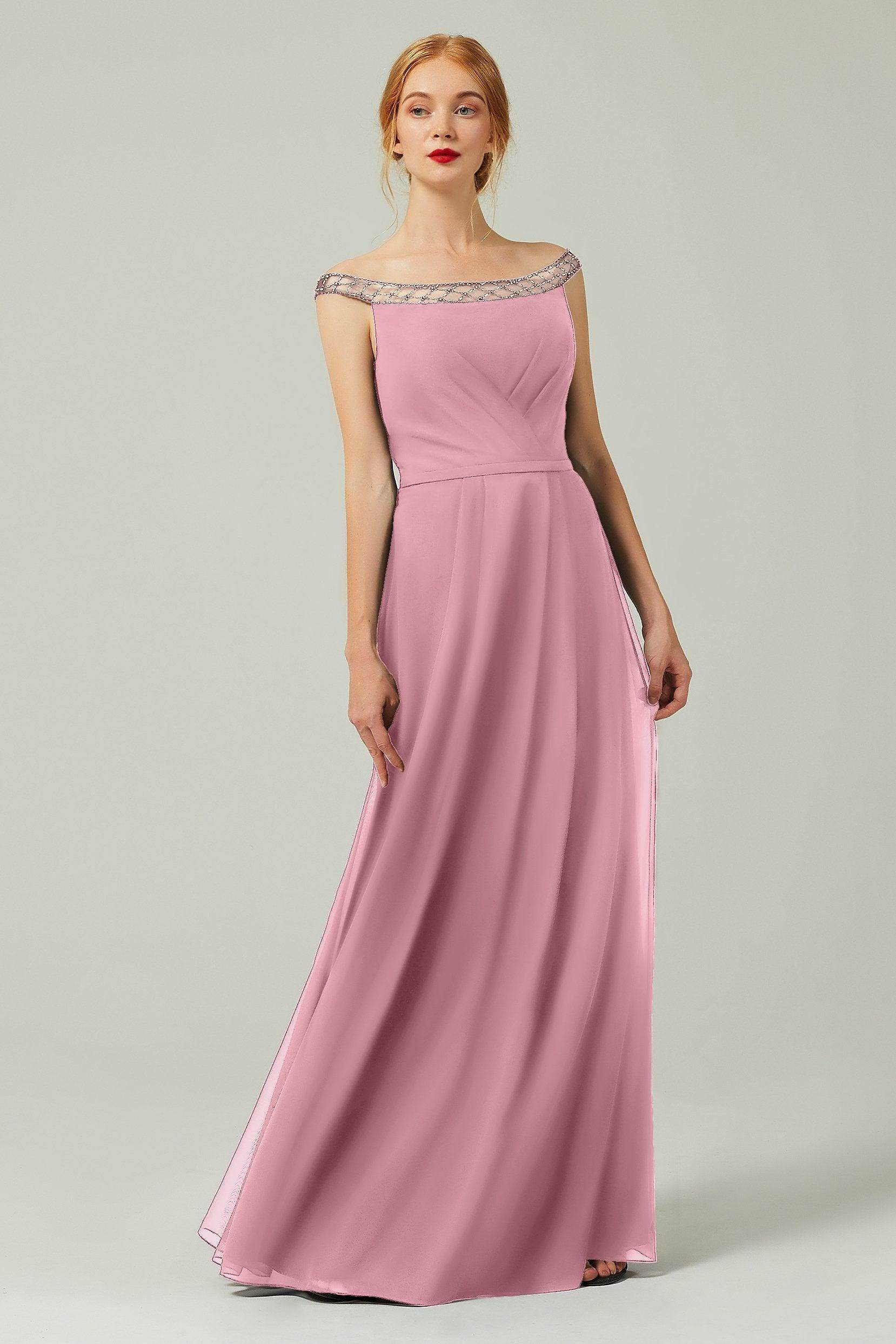 A-Line Floor Length Chiffon Bridesmaid Dress Formal Dresses CB0339