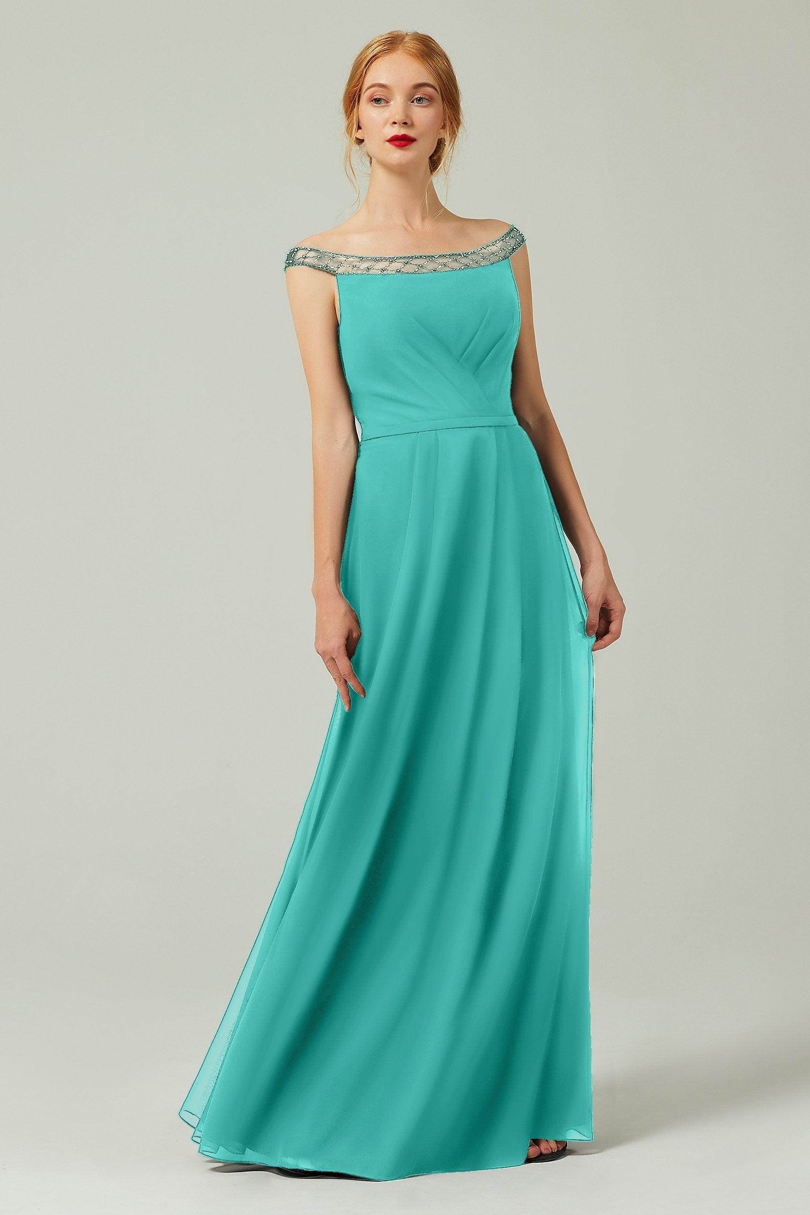 A-Line Floor Length Chiffon Bridesmaid Dress Formal Dresses CB0339