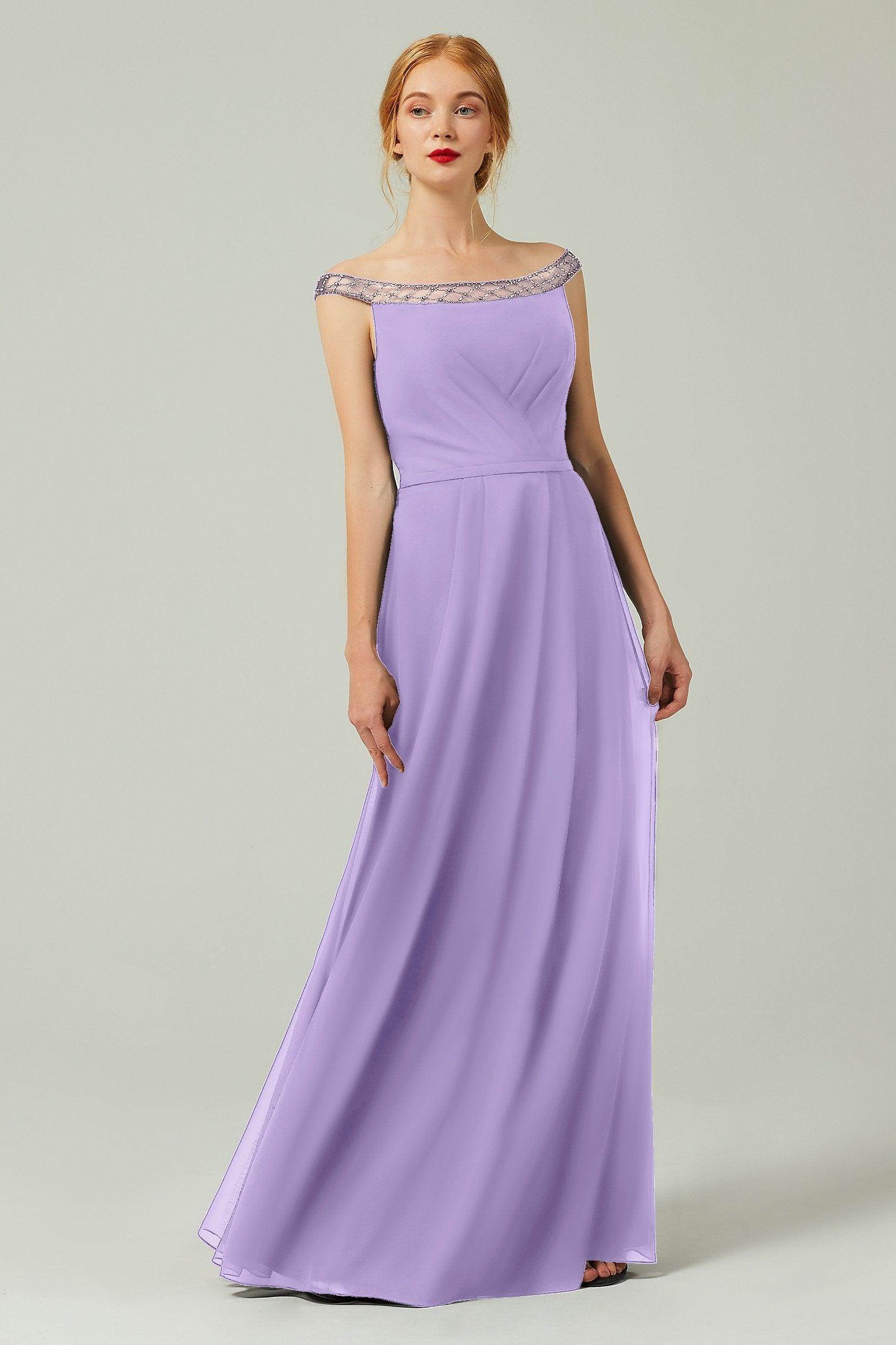 A-Line Floor Length Chiffon Bridesmaid Dress Formal Dresses CB0339