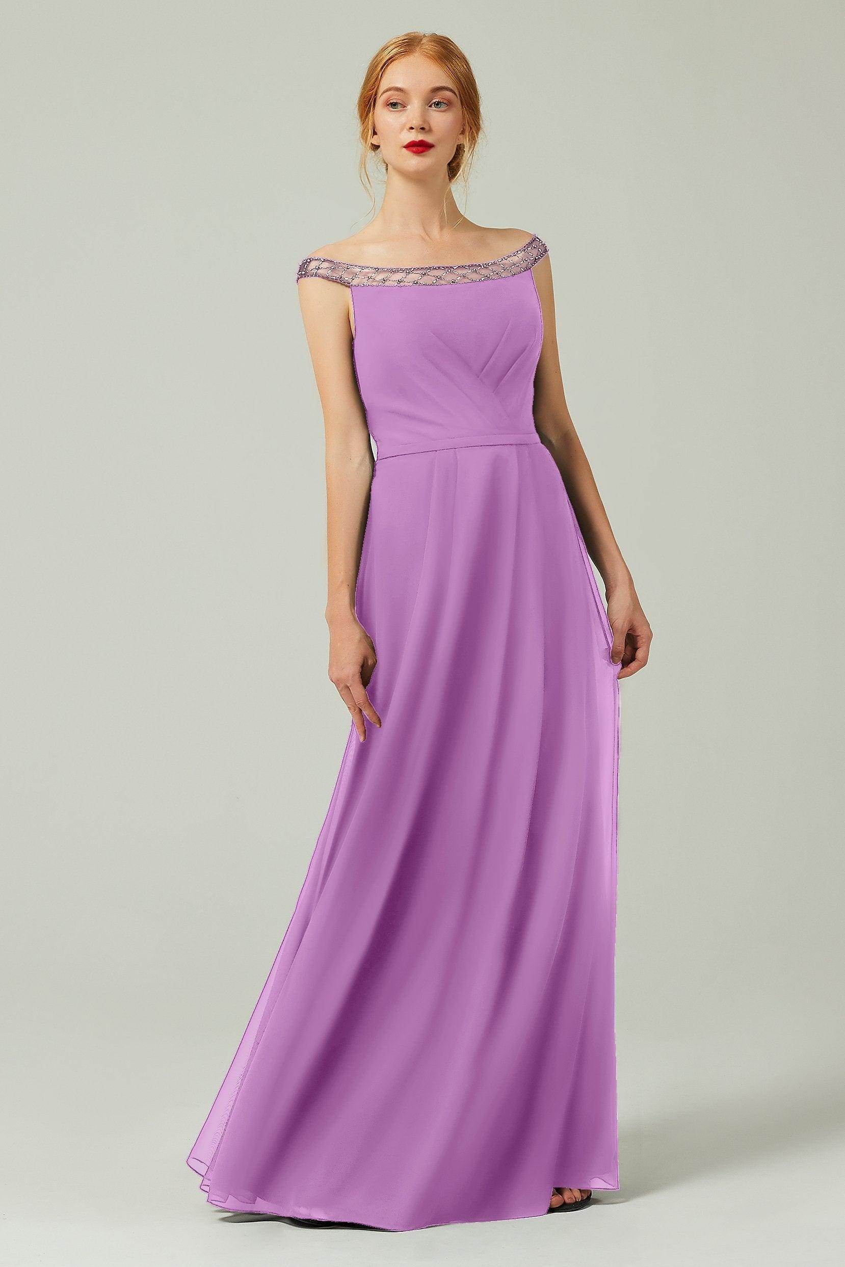 A-Line Floor Length Chiffon Bridesmaid Dress Formal Dresses CB0339
