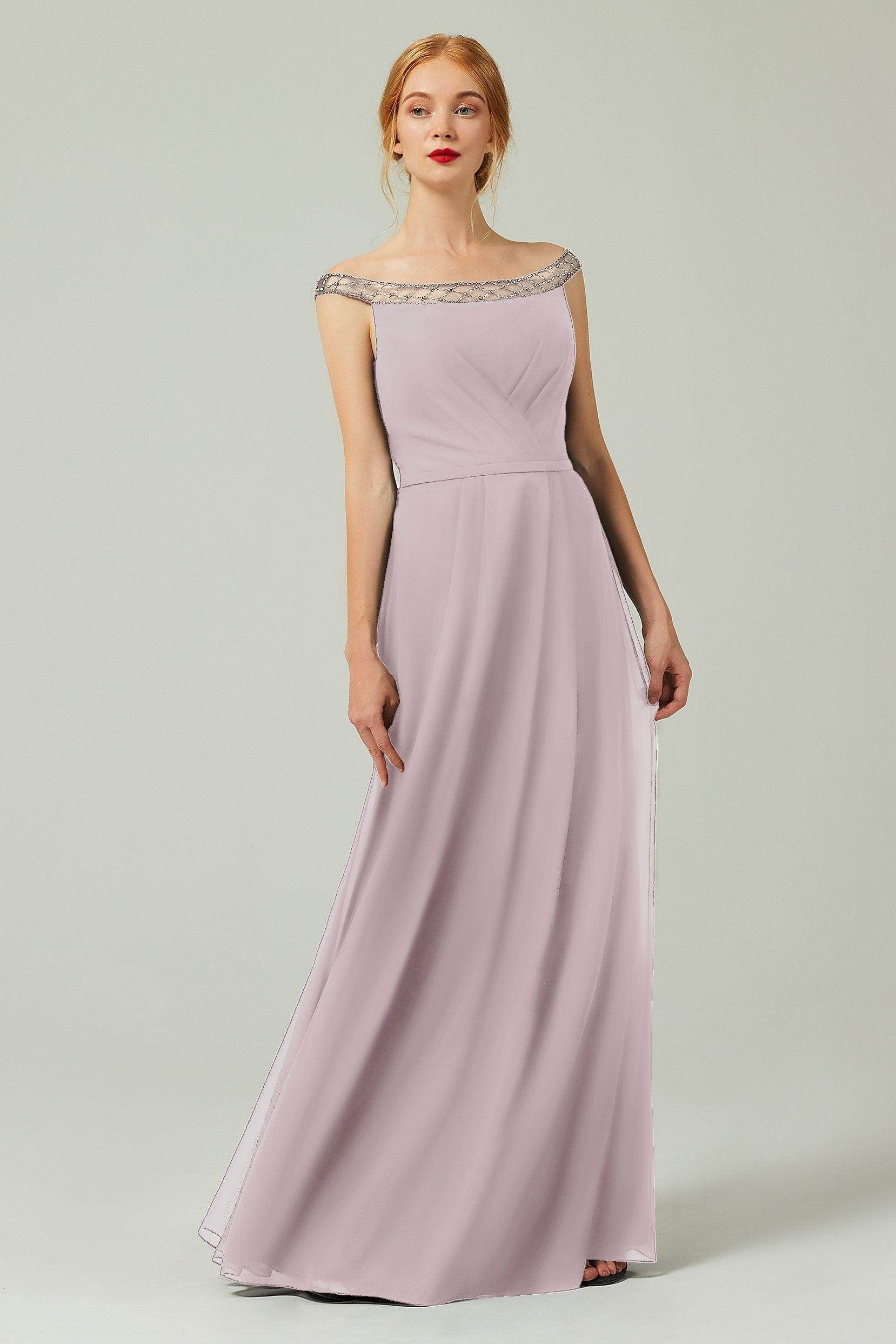 A-Line Floor Length Chiffon Bridesmaid Dress Formal Dresses CB0339