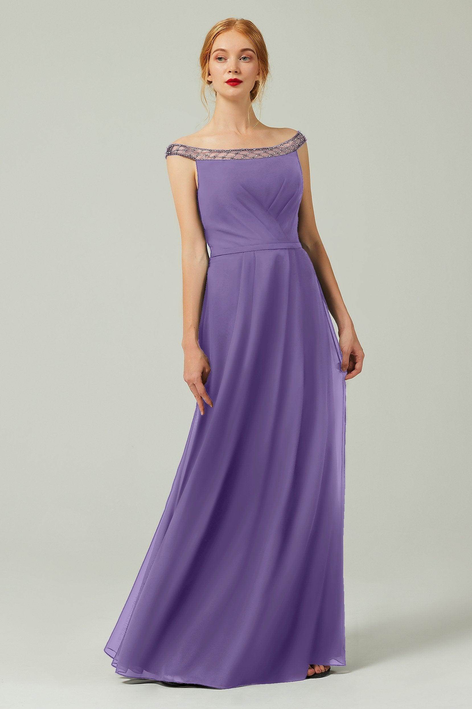 A-Line Floor Length Chiffon Bridesmaid Dress Formal Dresses CB0339