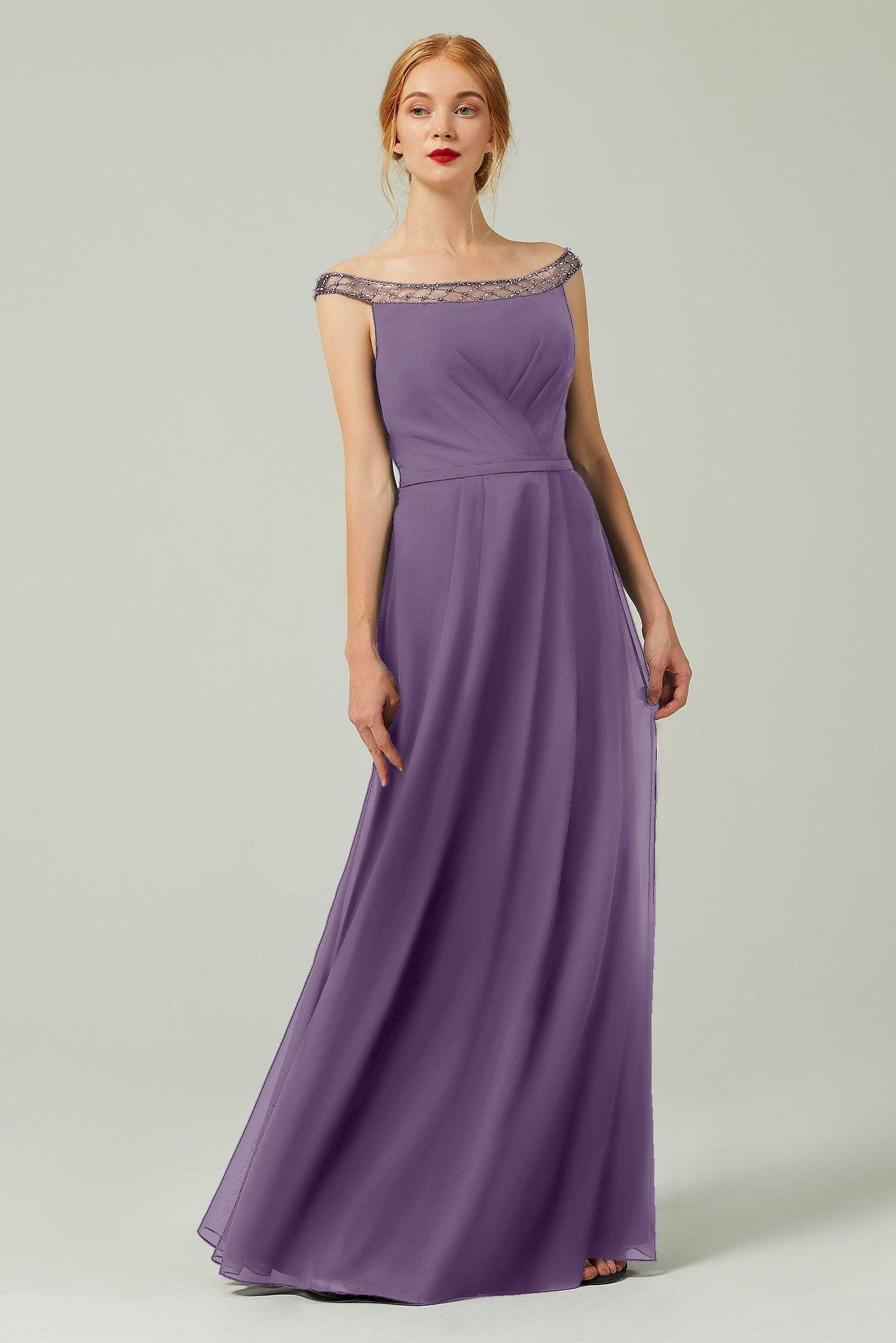 A-Line Floor Length Chiffon Bridesmaid Dress Formal Dresses CB0339