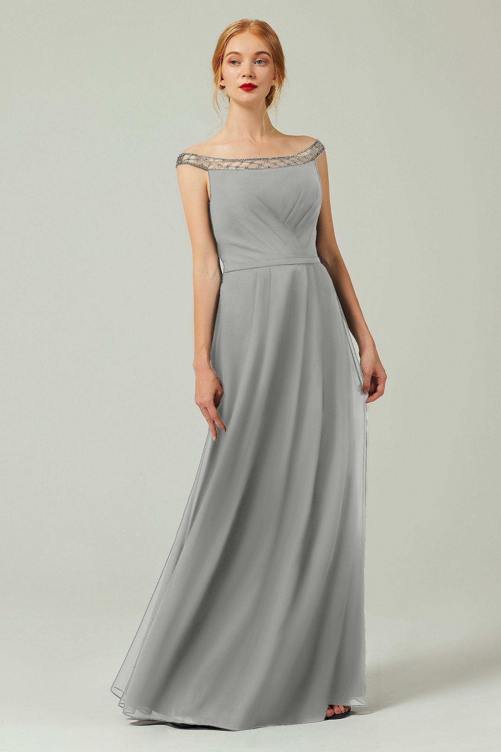A-Line Floor Length Chiffon Bridesmaid Dress Formal Dresses CB0339
