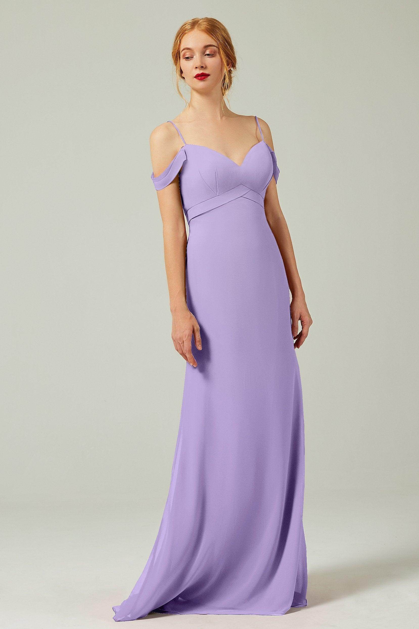 Sheath-Column Floor Length Chiffon Bridesmaid Dress Formal Dresses CB0343