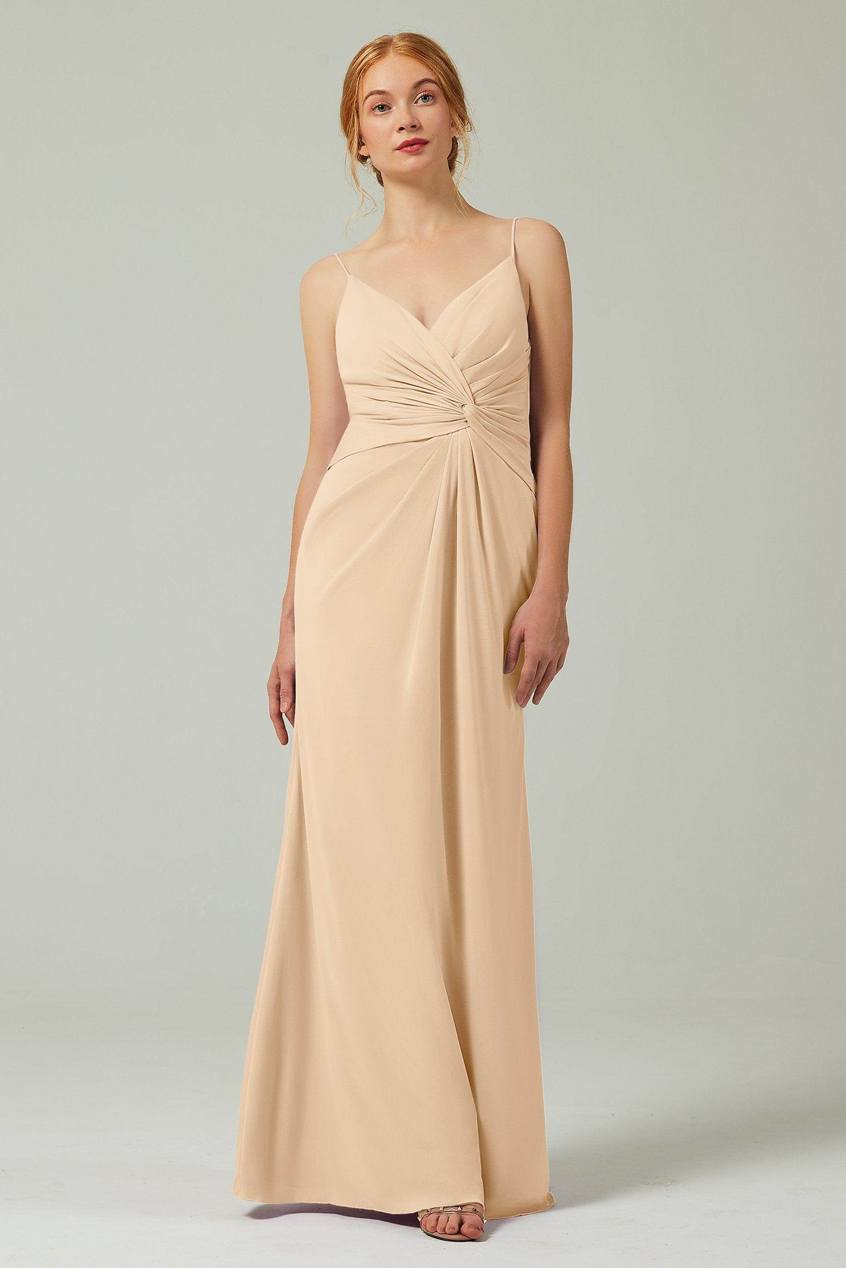 Sheath-Column Floor Length Chiffon Bridesmaid Dress CB0350