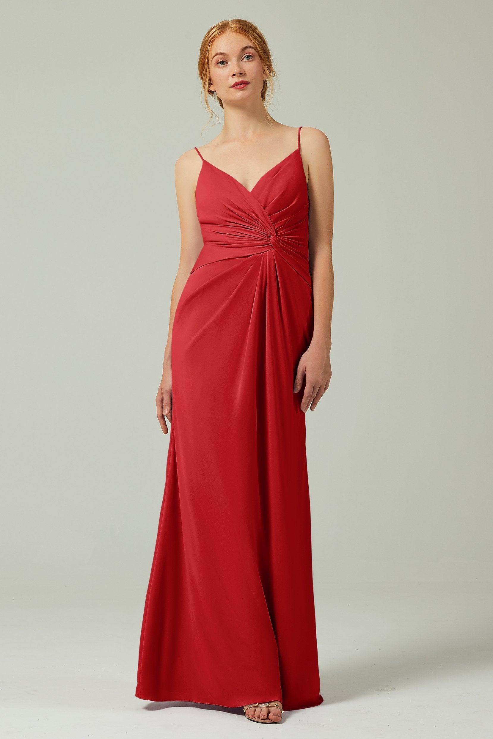 Sheath-Column Floor Length Chiffon Bridesmaid Dress CB0350