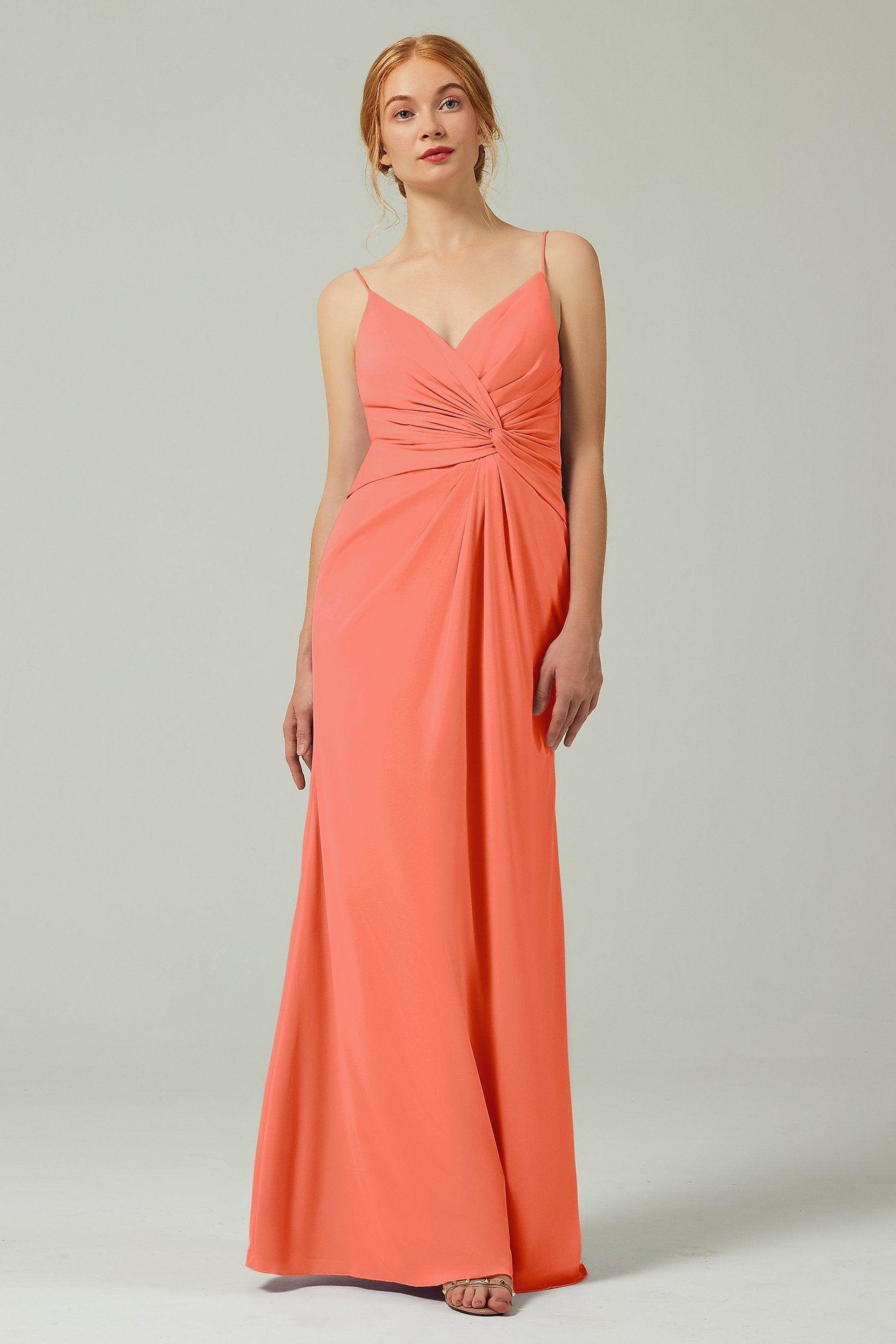 Sheath-Column Floor Length Chiffon Bridesmaid Dress CB0350