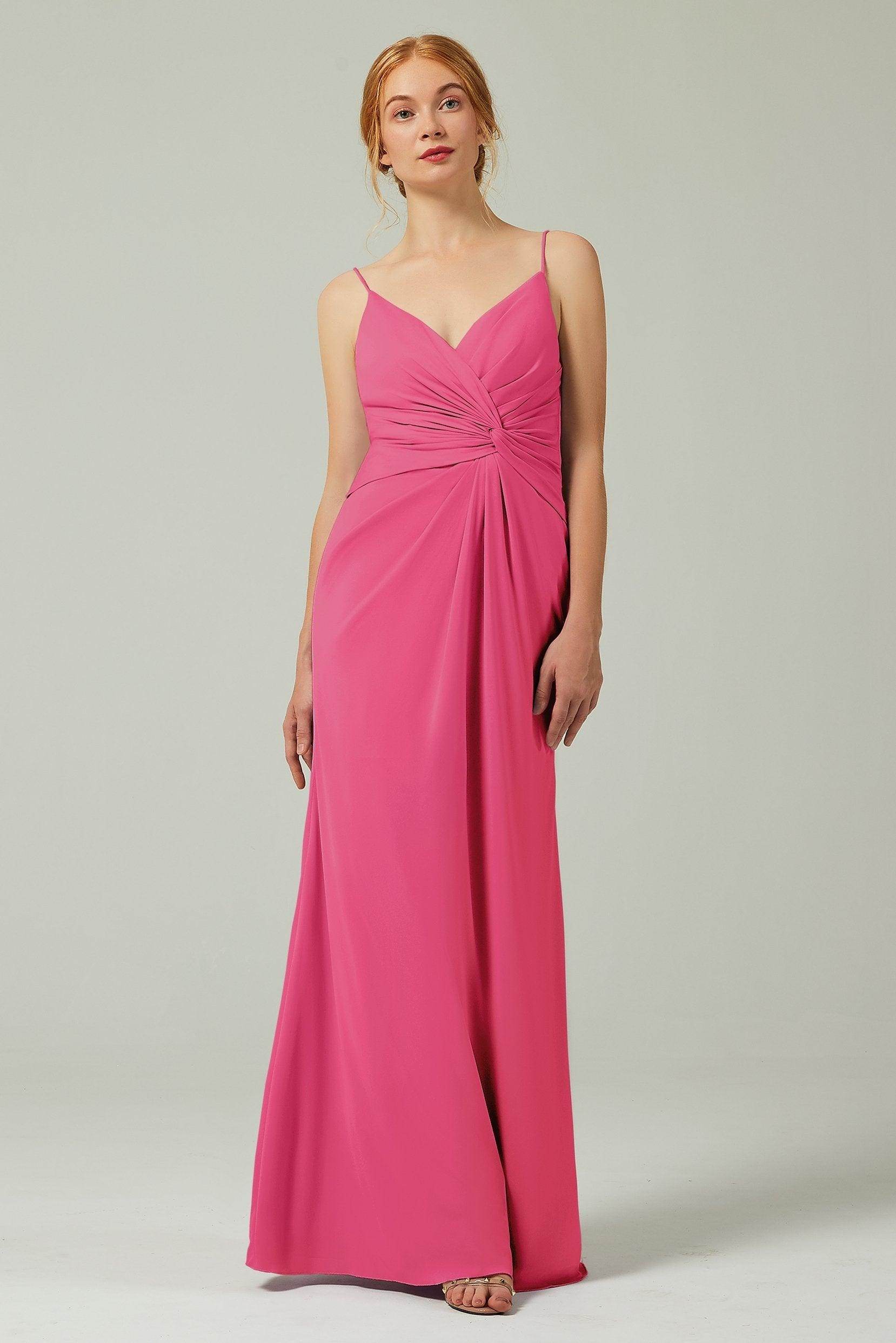 Sheath-Column Floor Length Chiffon Bridesmaid Dress CB0350