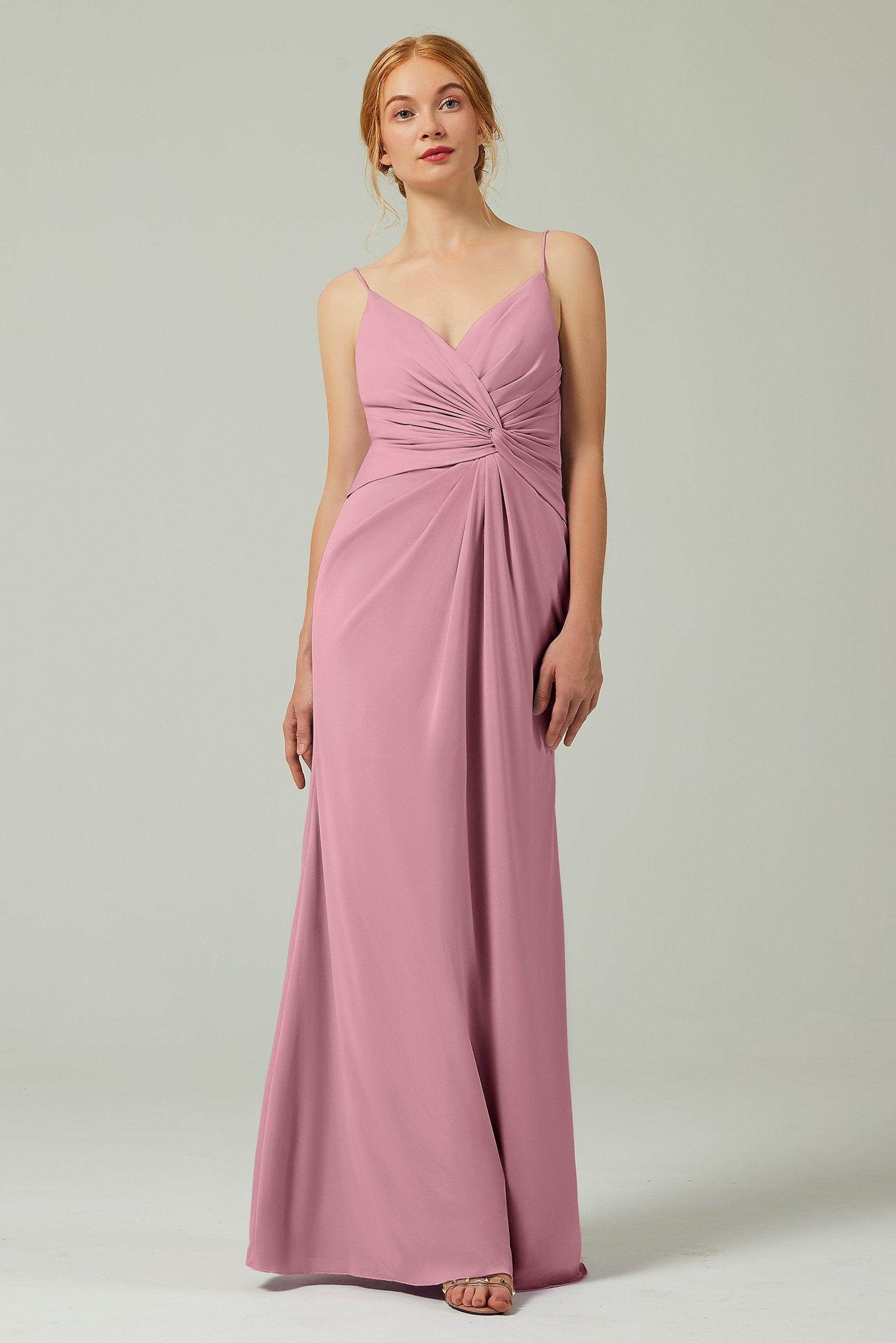 Sheath-Column Floor Length Chiffon Bridesmaid Dress CB0350