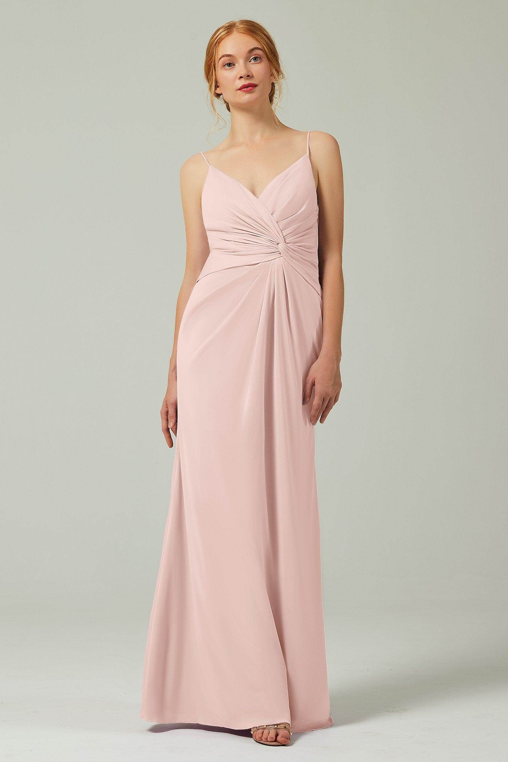 Sheath-Column Floor Length Chiffon Bridesmaid Dress CB0350