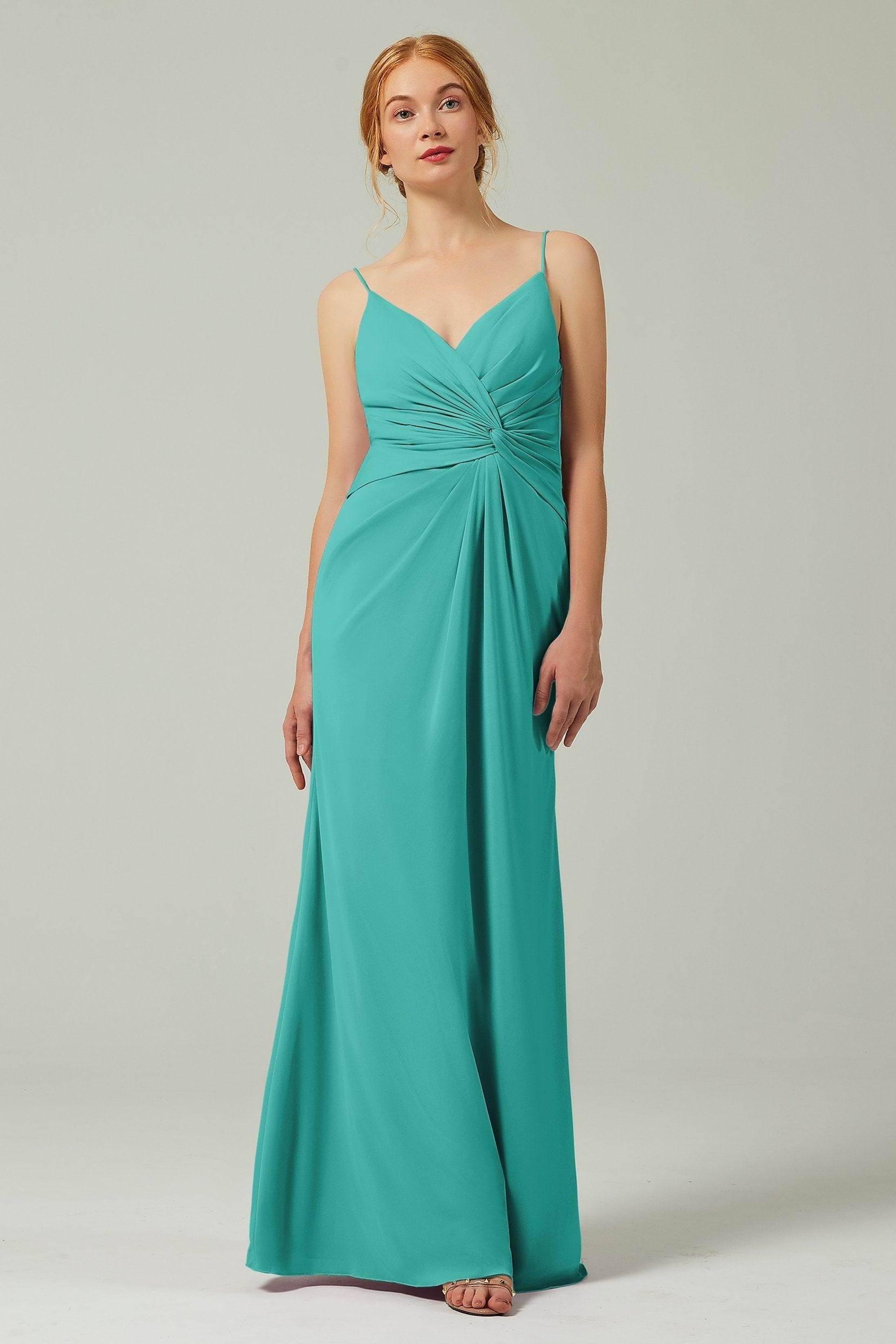 Sheath-Column Floor Length Chiffon Bridesmaid Dress CB0350