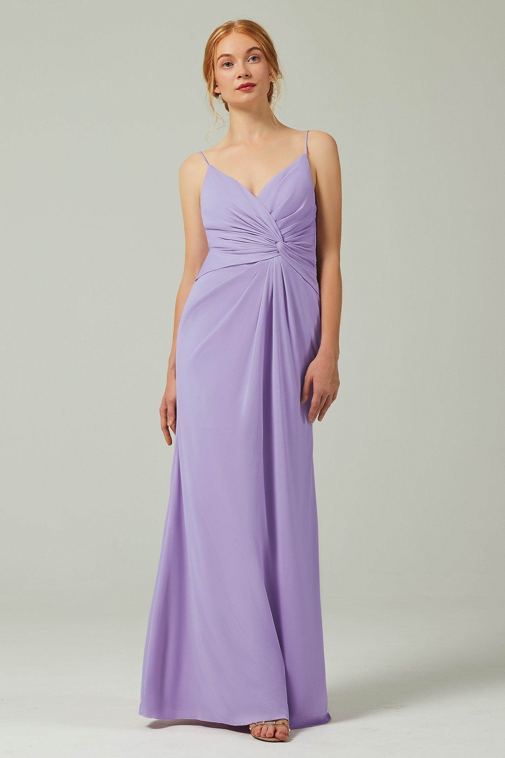 Sheath-Column Floor Length Chiffon Bridesmaid Dress CB0350