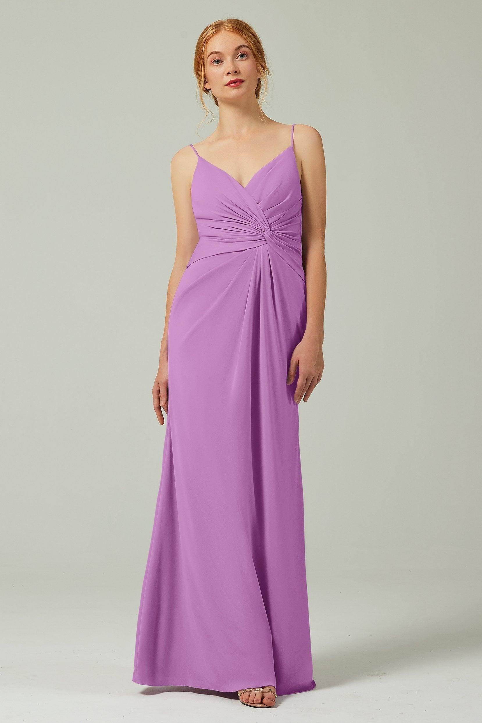 Sheath-Column Floor Length Chiffon Bridesmaid Dress CB0350