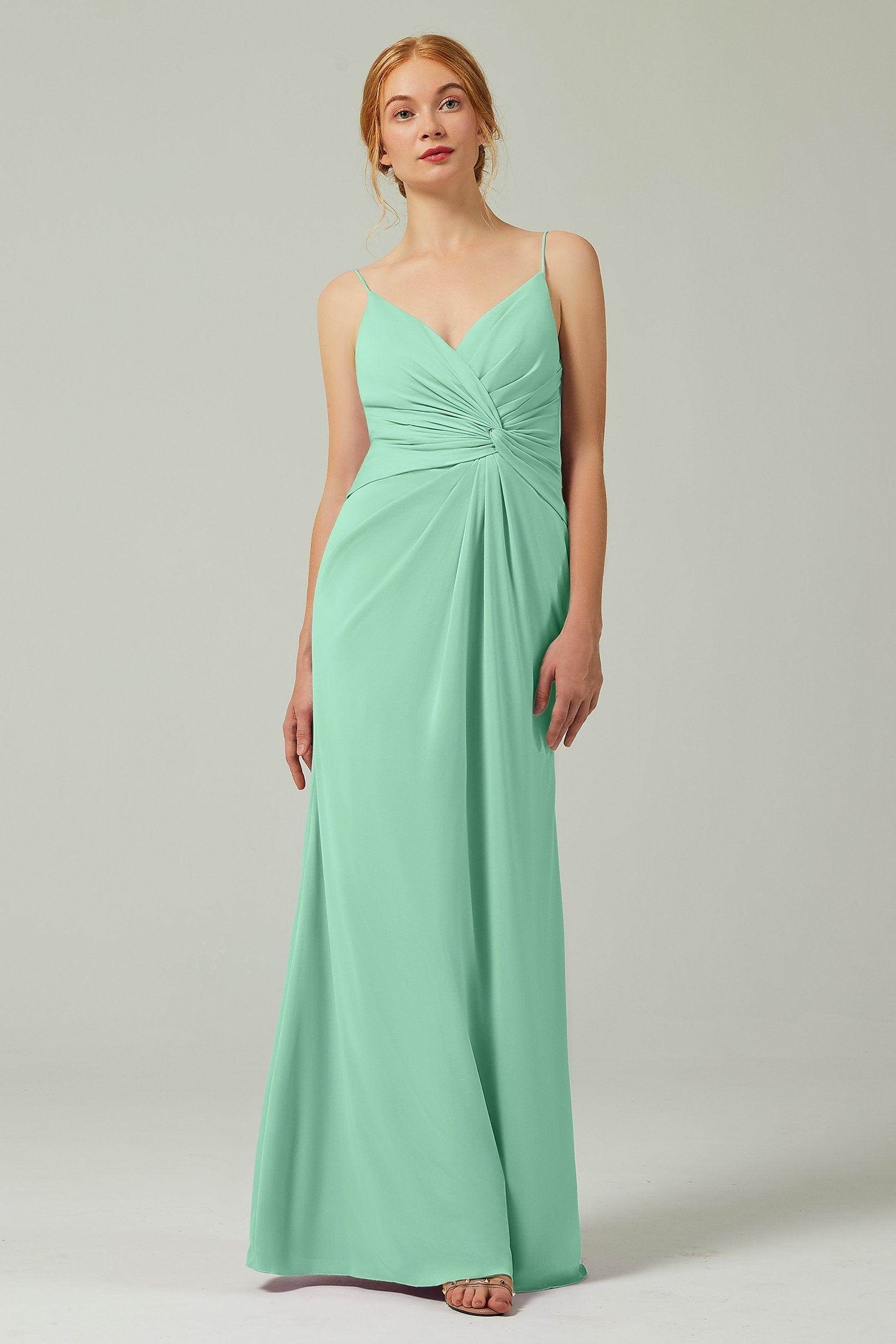 Sheath-Column Floor Length Chiffon Bridesmaid Dress CB0350