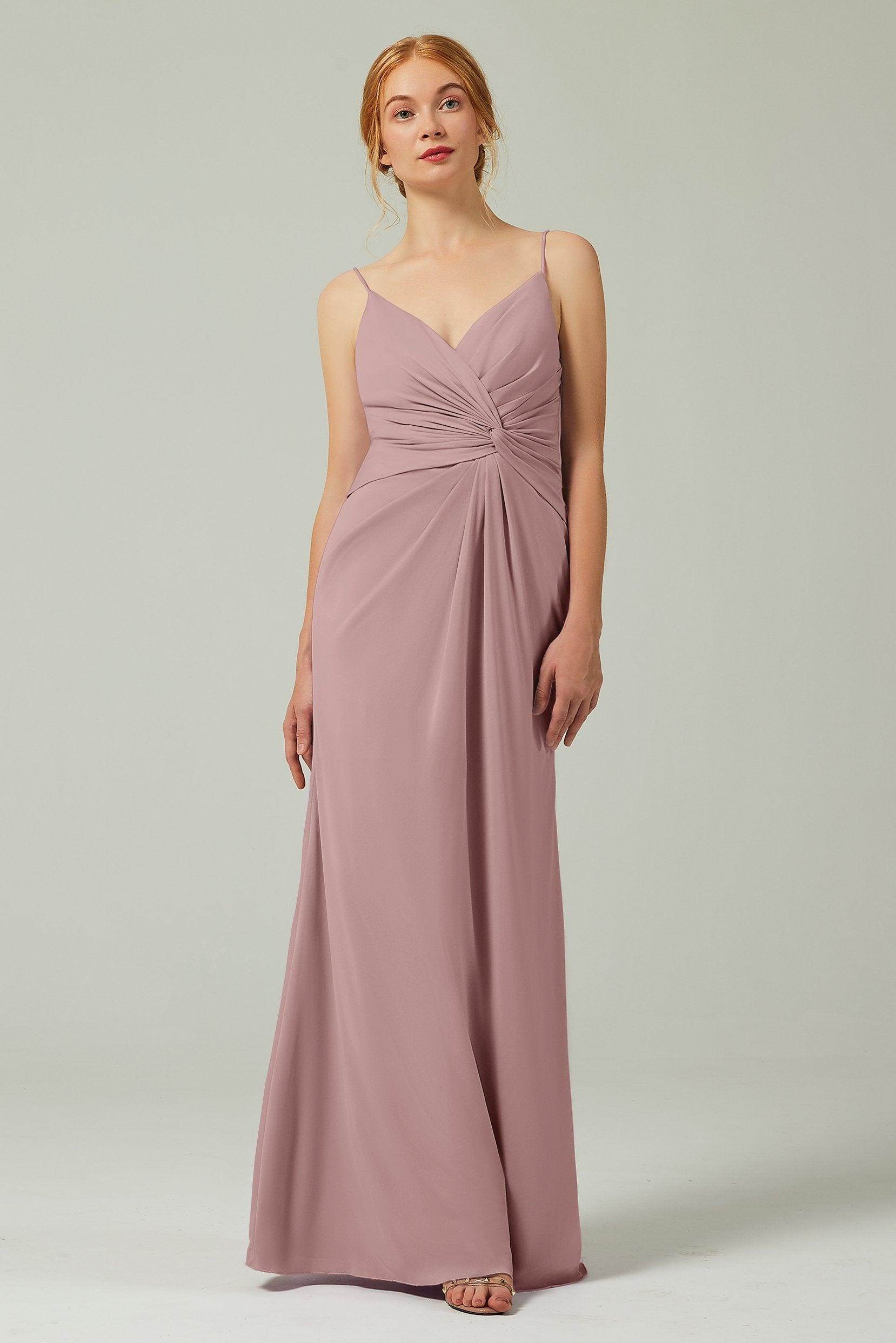 Sheath-Column Floor Length Chiffon Bridesmaid Dress CB0350