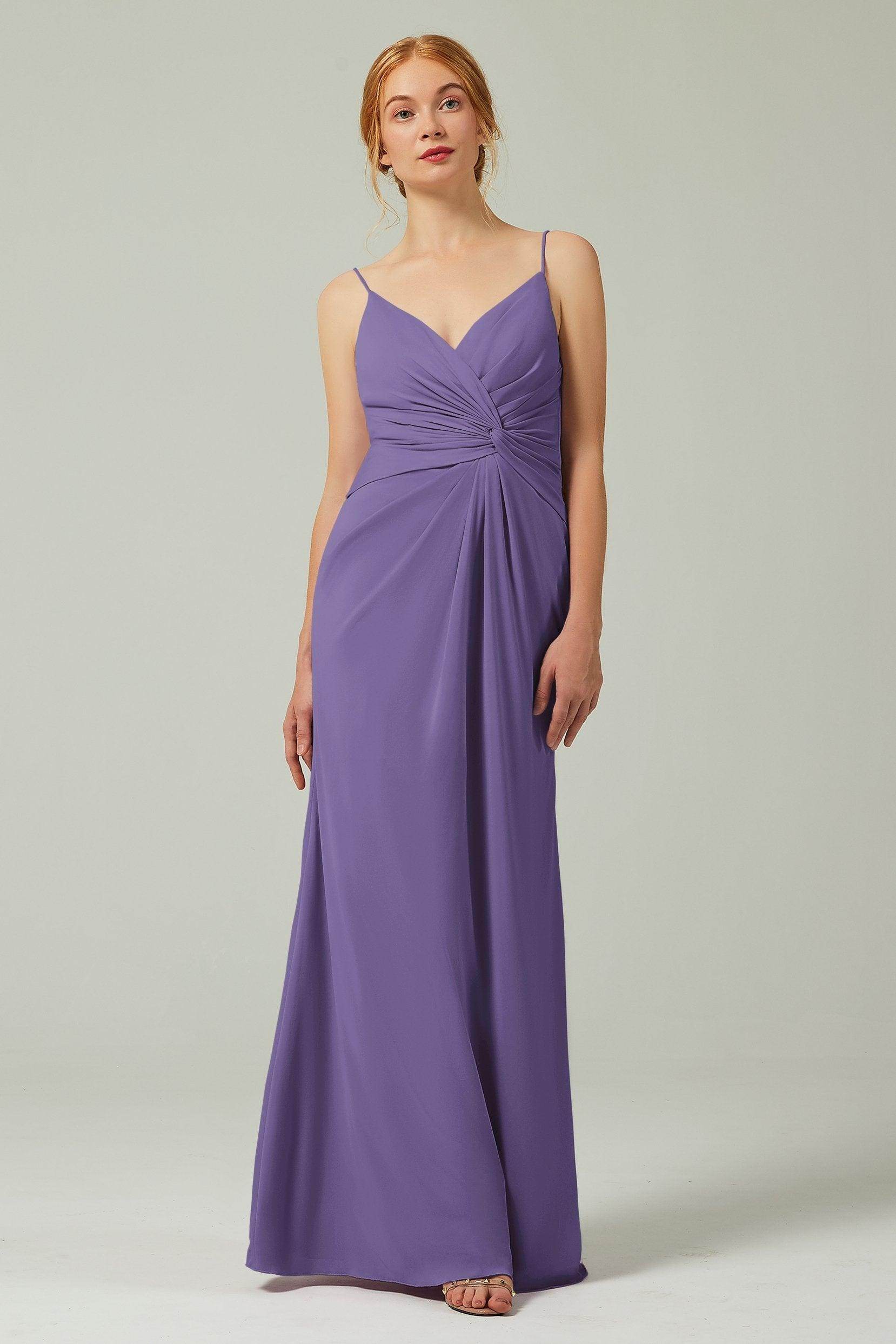 Sheath-Column Floor Length Chiffon Bridesmaid Dress CB0350