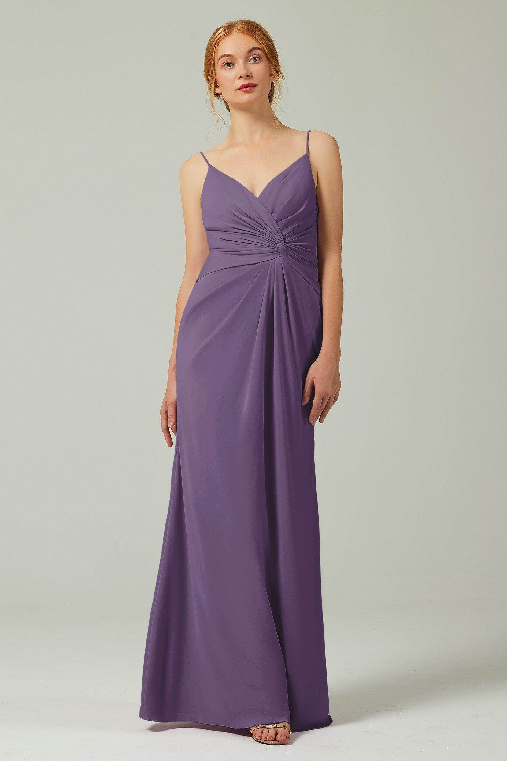 Sheath-Column Floor Length Chiffon Bridesmaid Dress CB0350