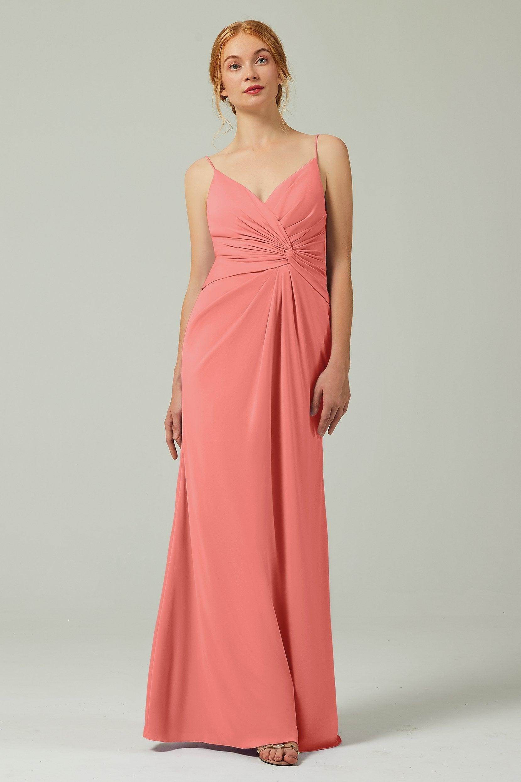 Sheath-Column Floor Length Chiffon Bridesmaid Dress CB0350
