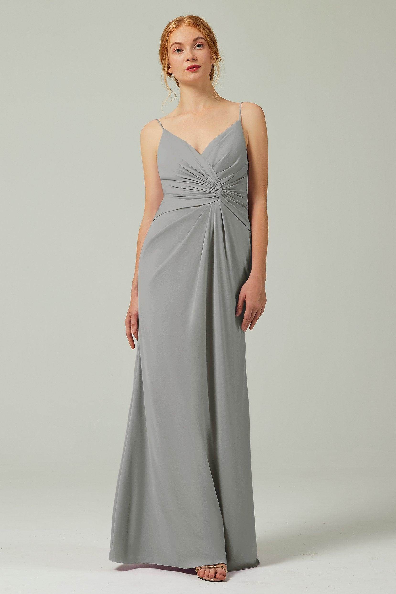 Sheath-Column Floor Length Chiffon Bridesmaid Dress CB0350