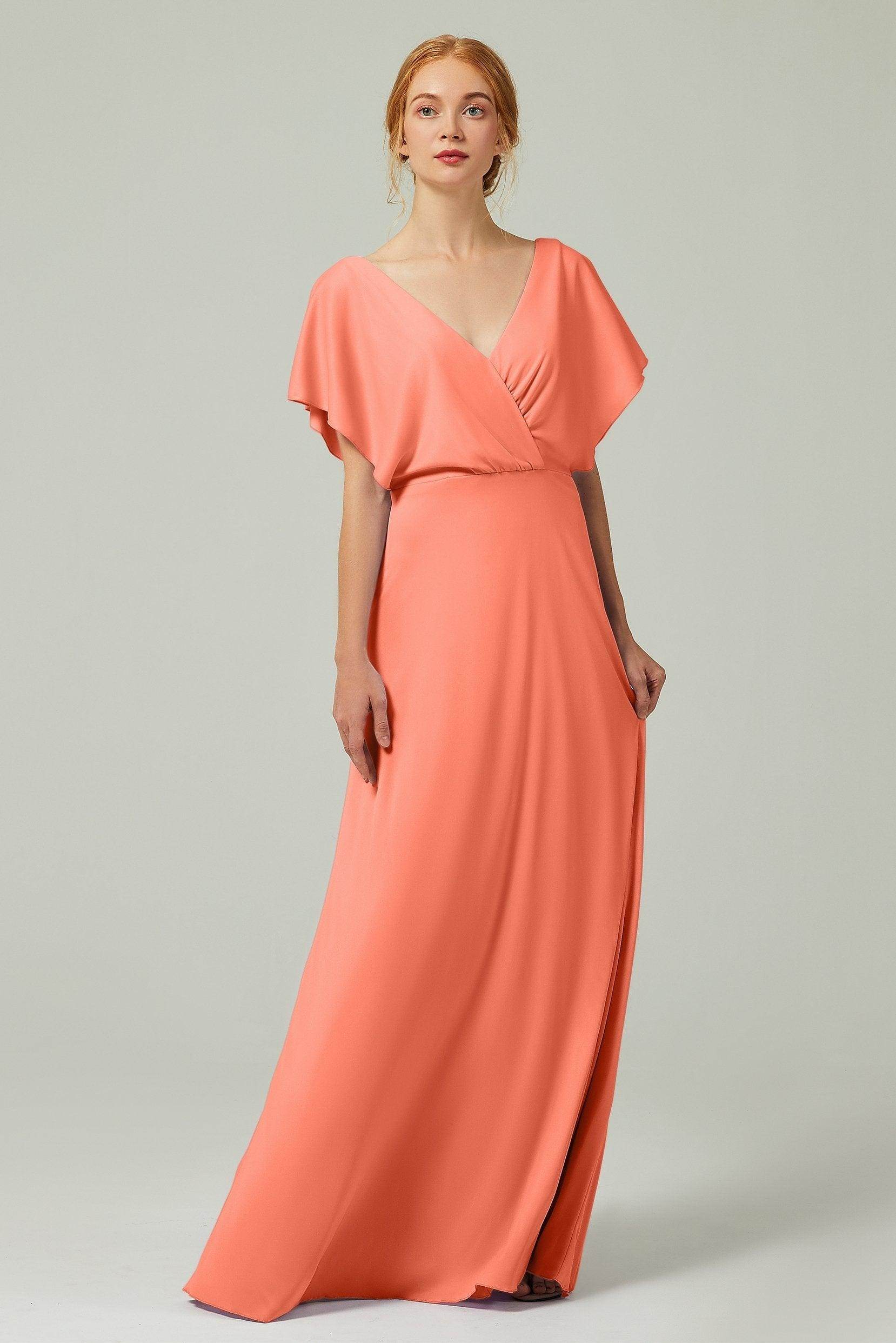 A-Line Floor Length Chiffon Bridesmaid Dress CB0351