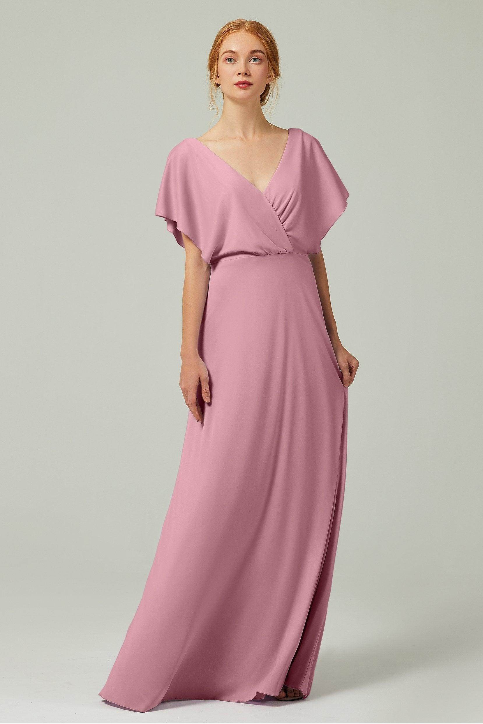 A-Line Floor Length Chiffon Bridesmaid Dress CB0351