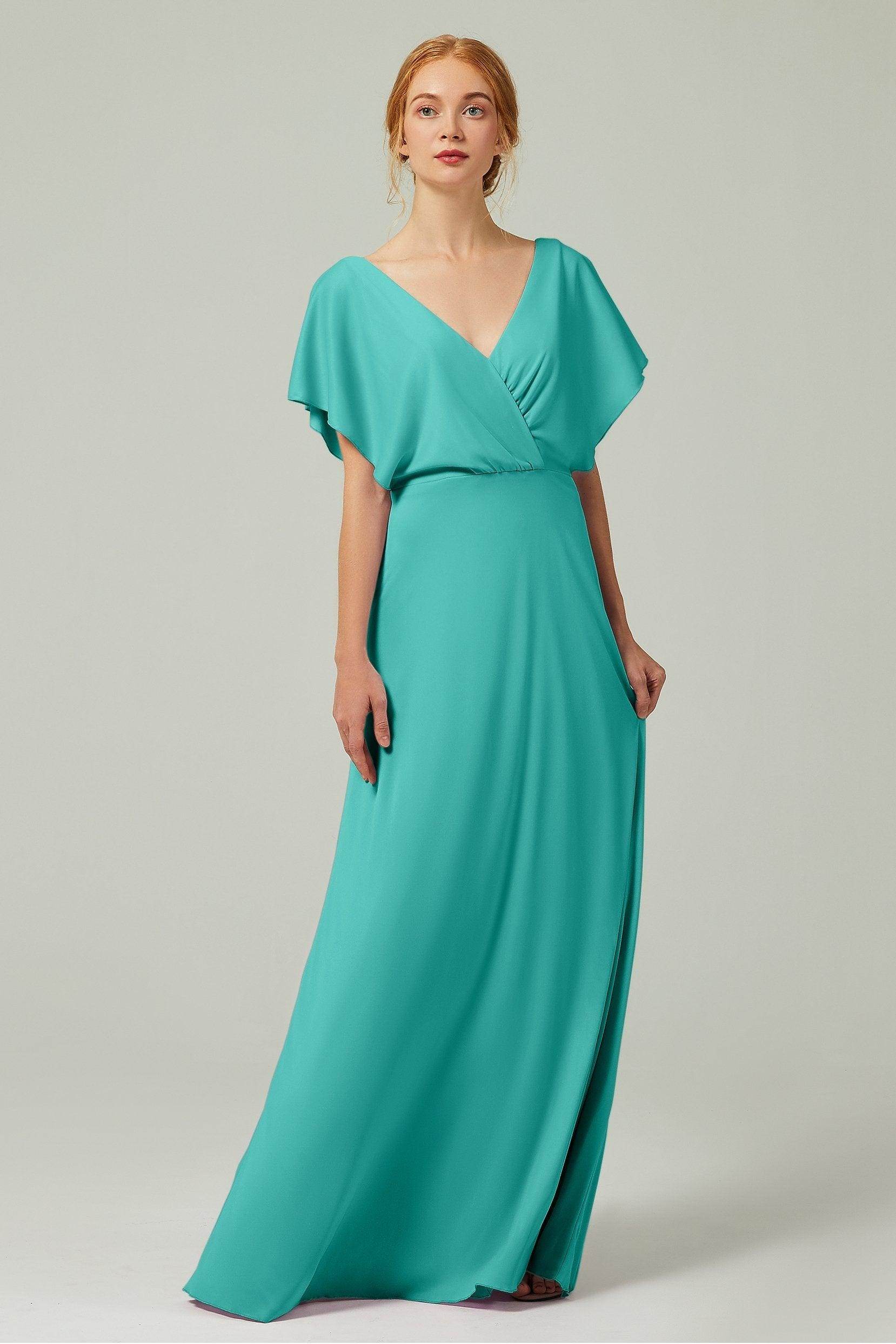 A-Line Floor Length Chiffon Bridesmaid Dress CB0351